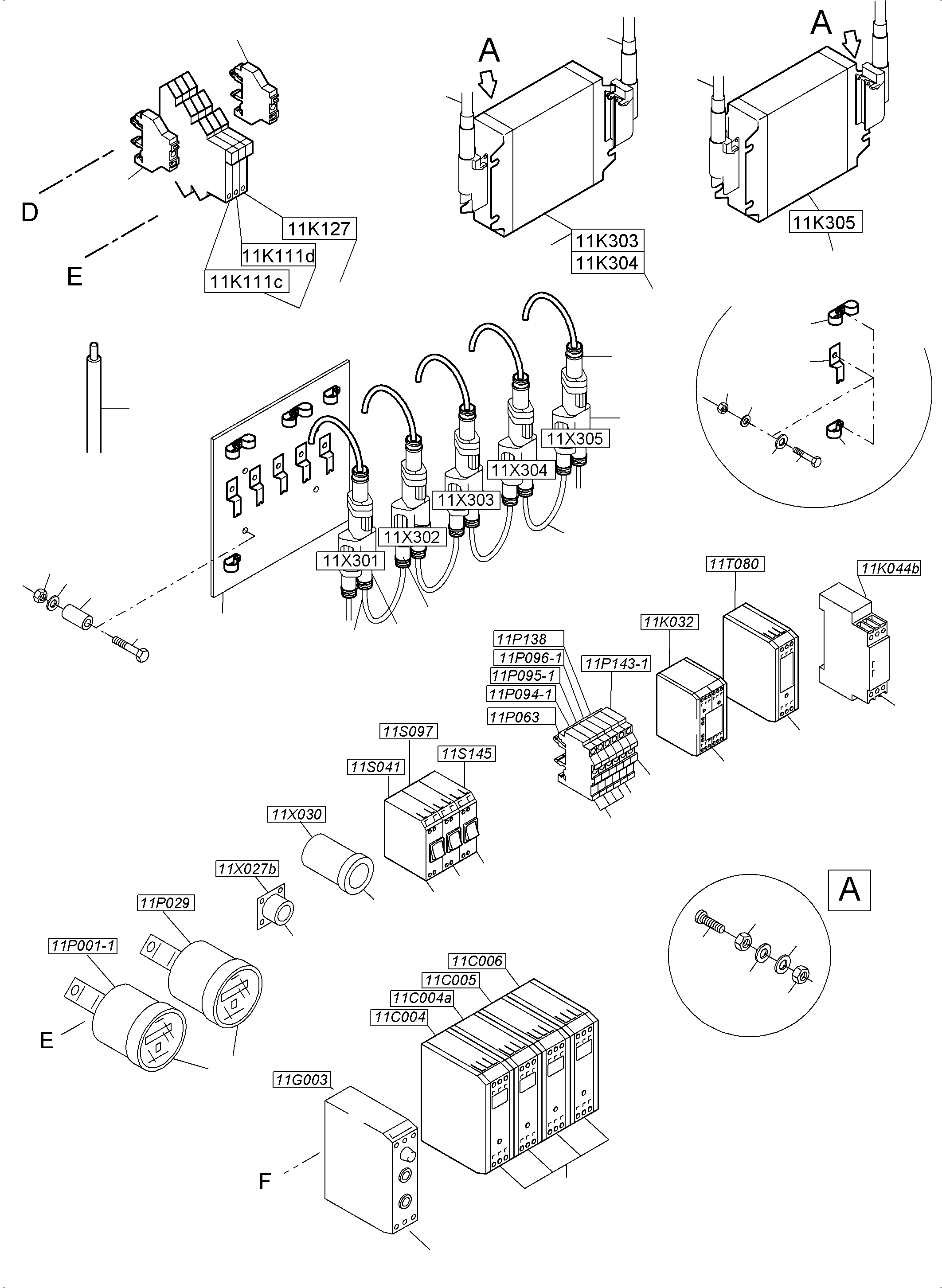 Komatsu parts book diagram for PC4000-6 S/N 58132: SWITCH FRAMING X2 LOCATION 11