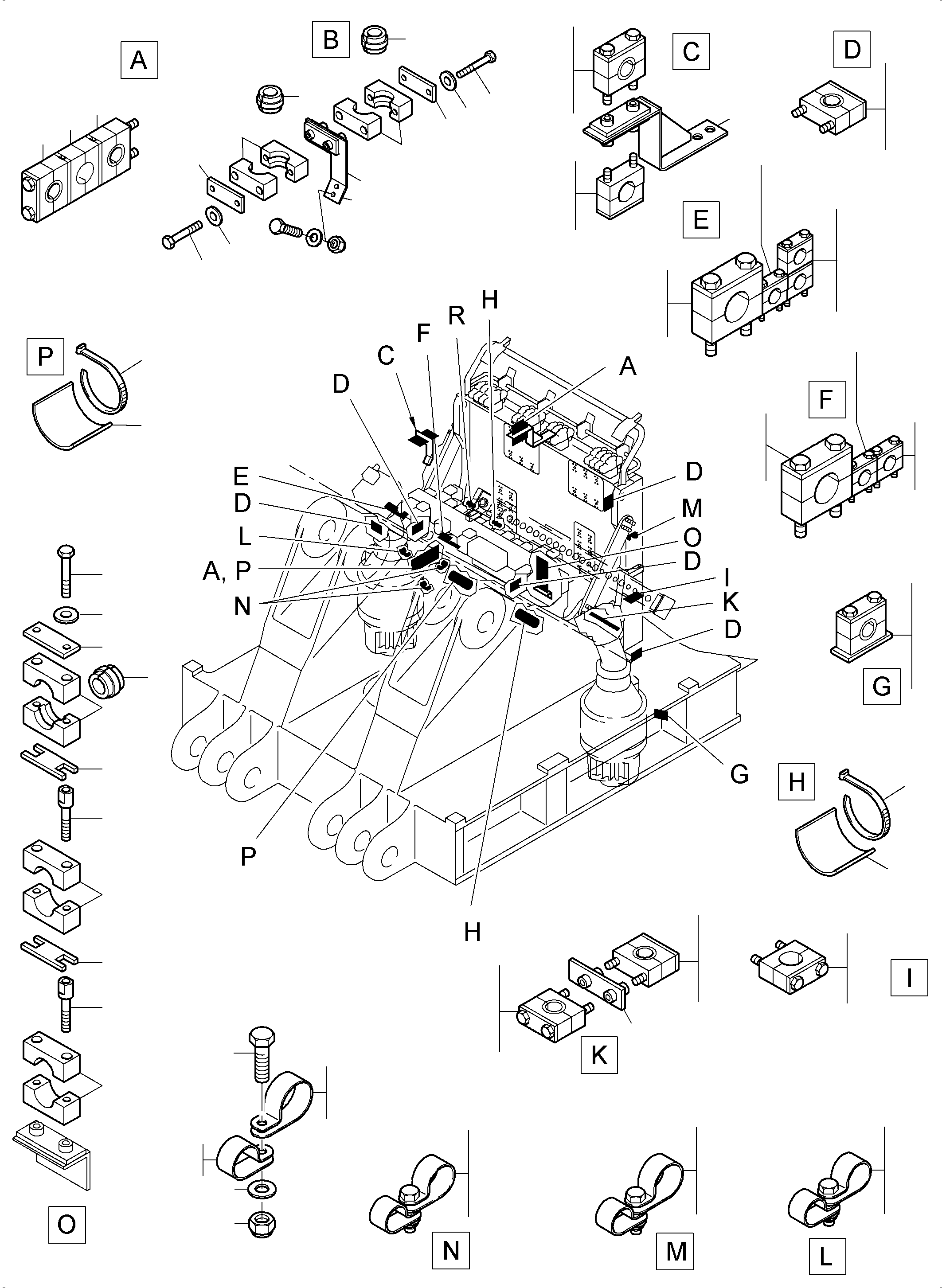 Komatsu parts book diagram for PC4000-6 S/N 58137: MOUNTING PARTS SUPERSTRUCTURE