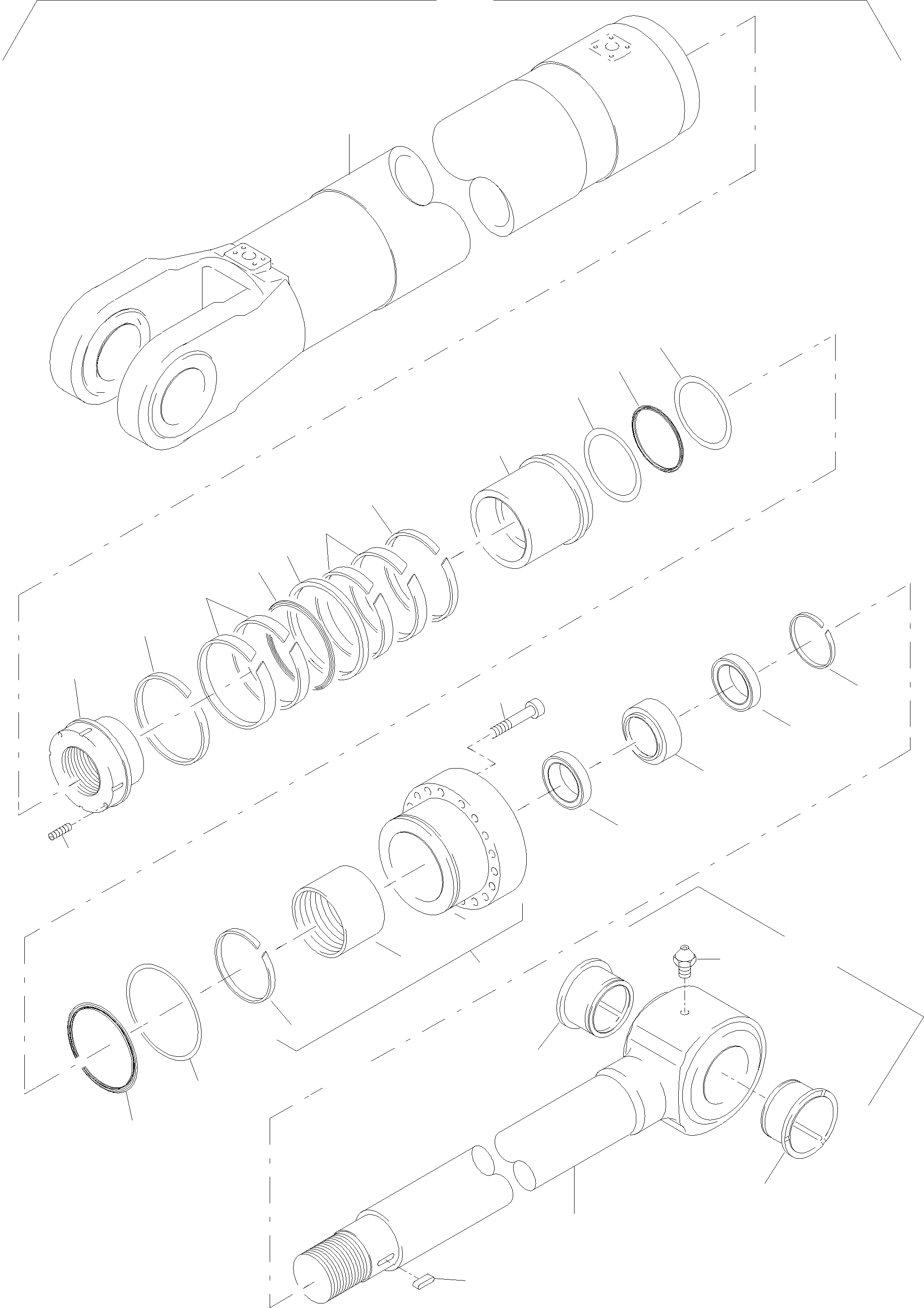 Komatsu parts book diagram for PC4000-6 S/N 58137: HYDRAULIC CYLINDER