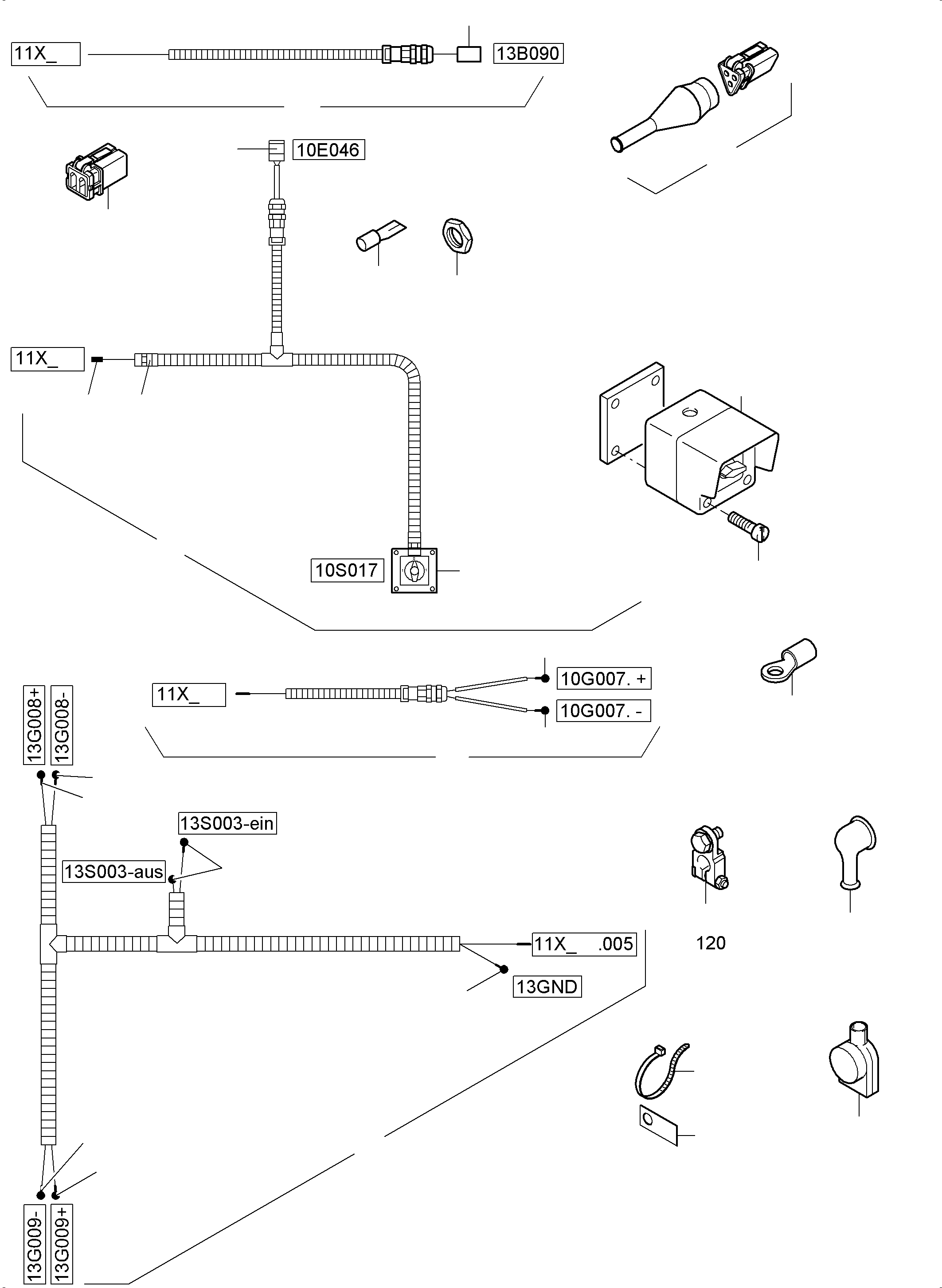 Komatsu parts book diagram for PC4000-6 S/N 58137: ELECTRIC - CAB SUPPORT
