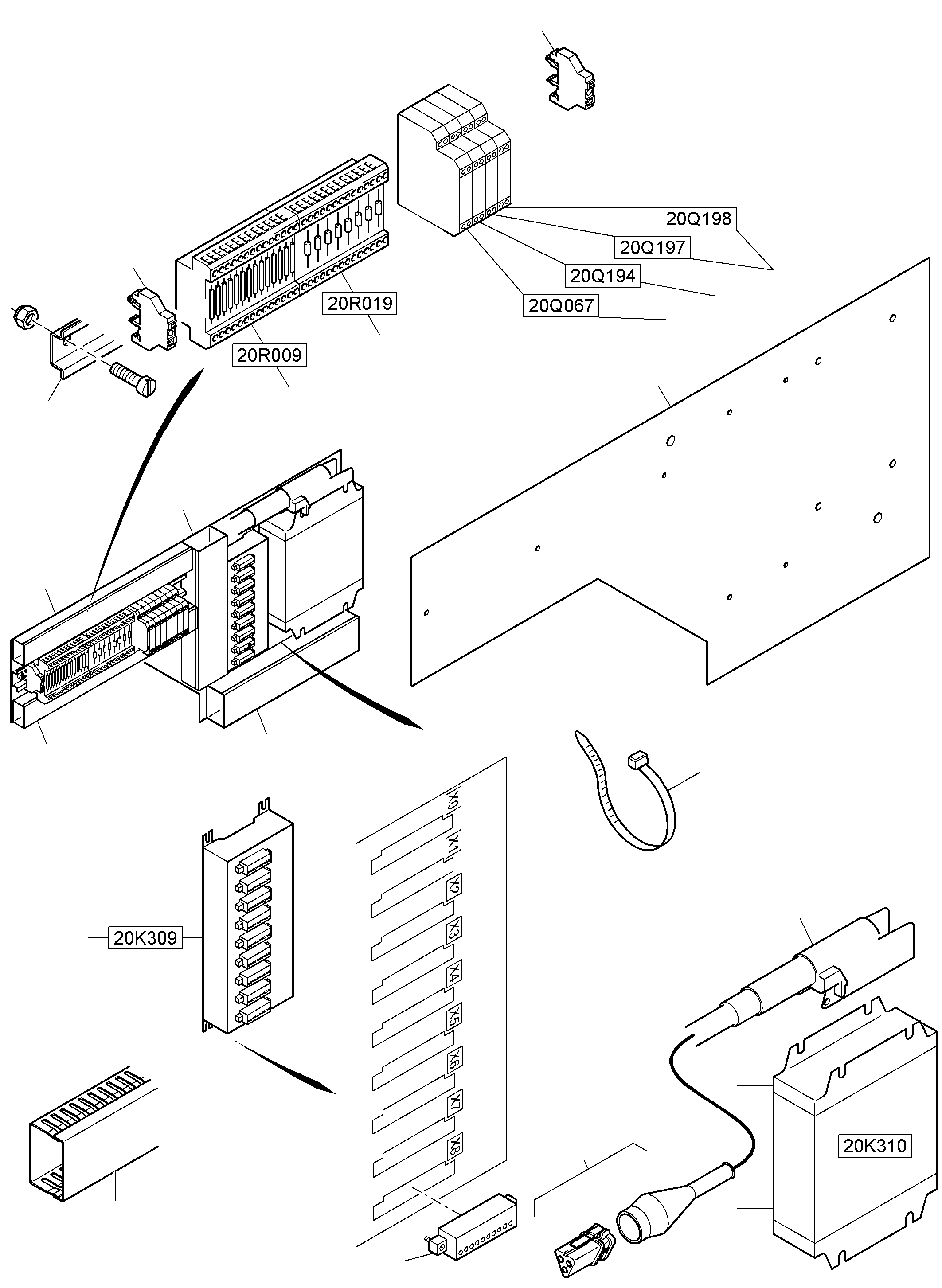 Komatsu parts book diagram for PC4000-6 S/N 58137: CONTOLLER OPERATION PANEL ORT 20