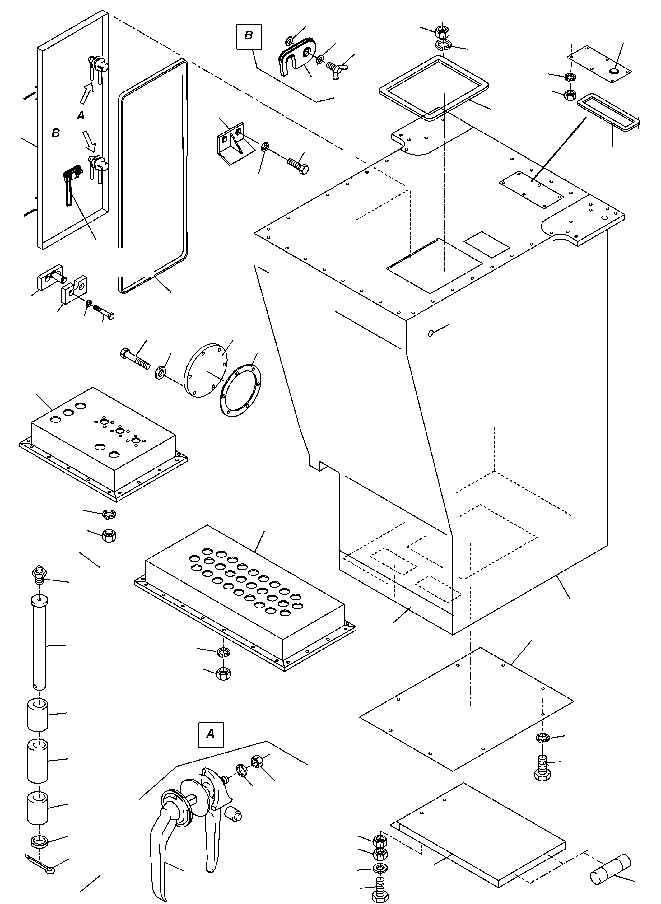 Komatsu parts book diagram for PC4000-6 S/N 58137: CAB SUPPORT ARR. X2-BOX