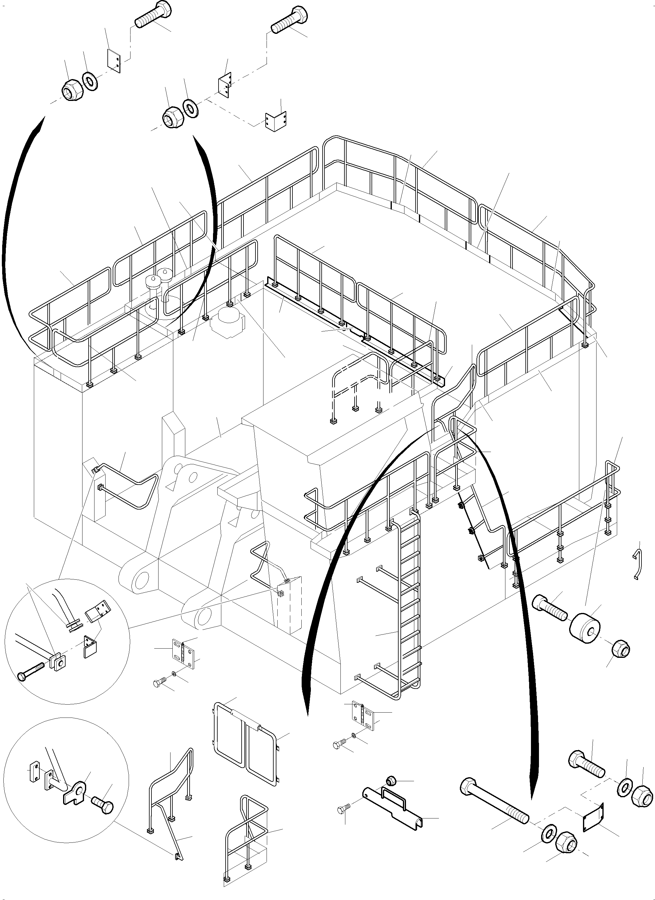 Komatsu parts book diagram for PC4000-6 S/N 58137: RAILS AND PLATFORMS