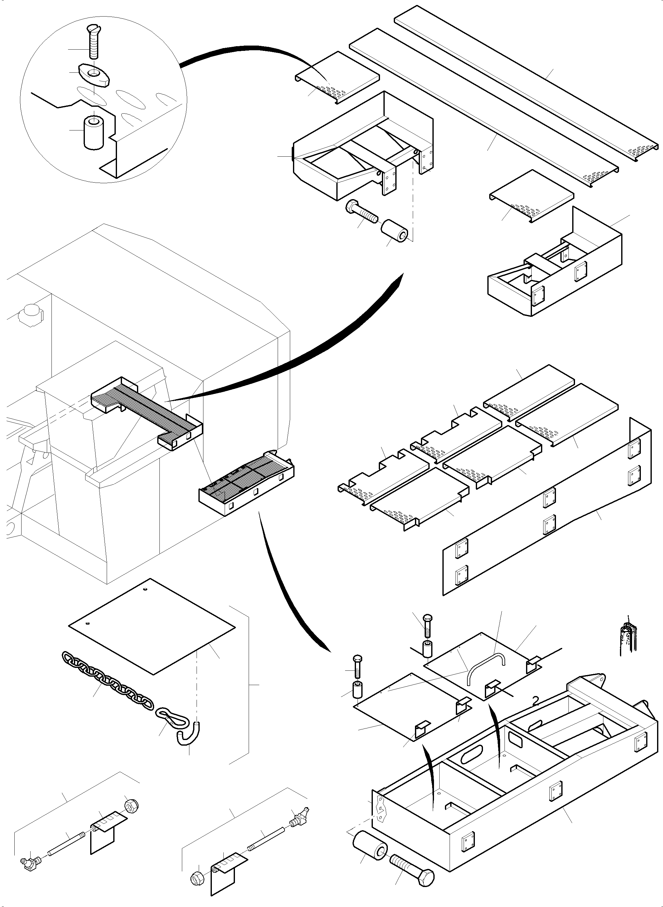 Komatsu parts book diagram for PC4000-6 S/N 58137: RAILS AND PLATFORMS