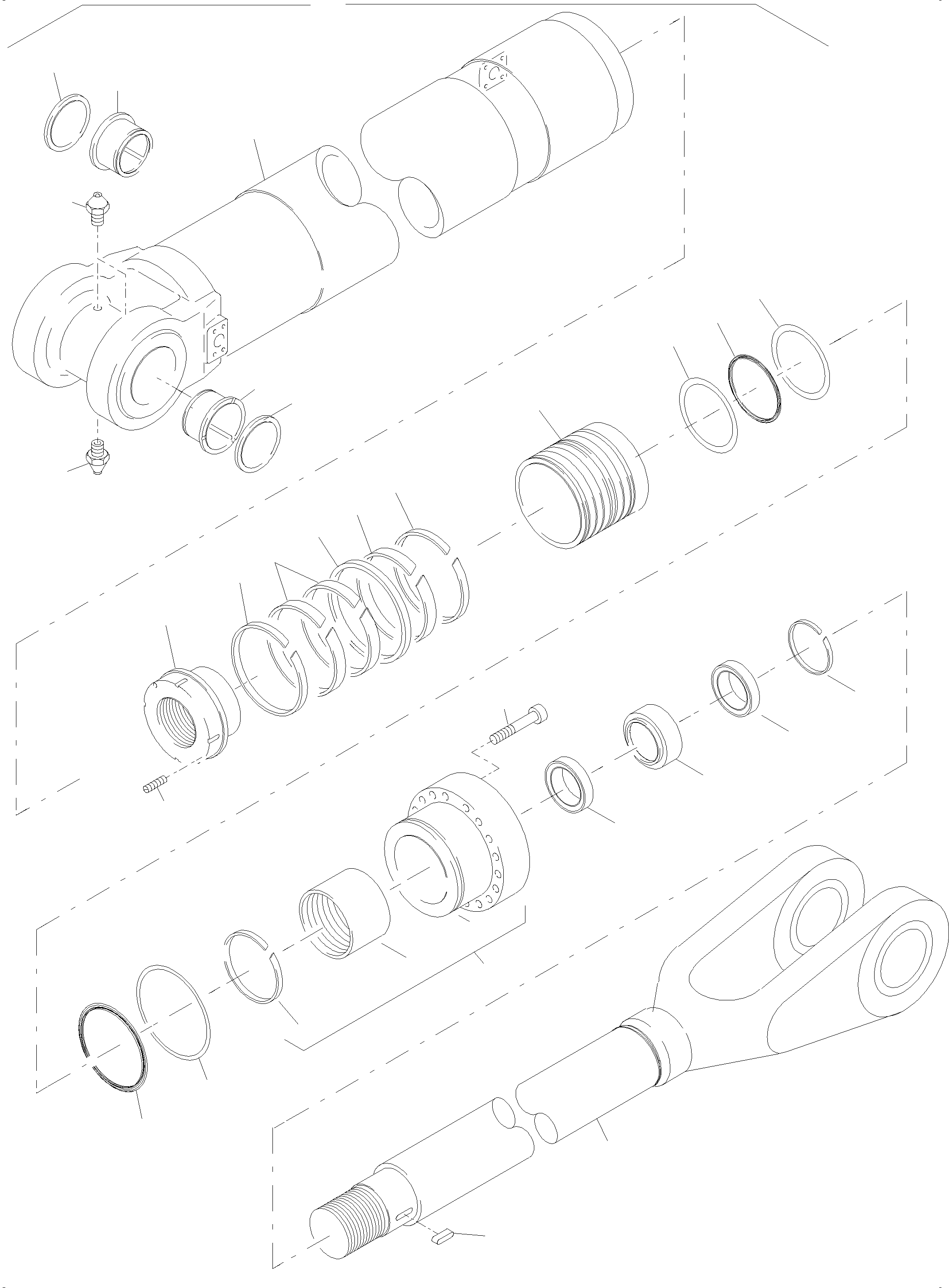 Komatsu parts book diagram for PC4000-6 S/N 58137: HYDRAULIC CYLINDER