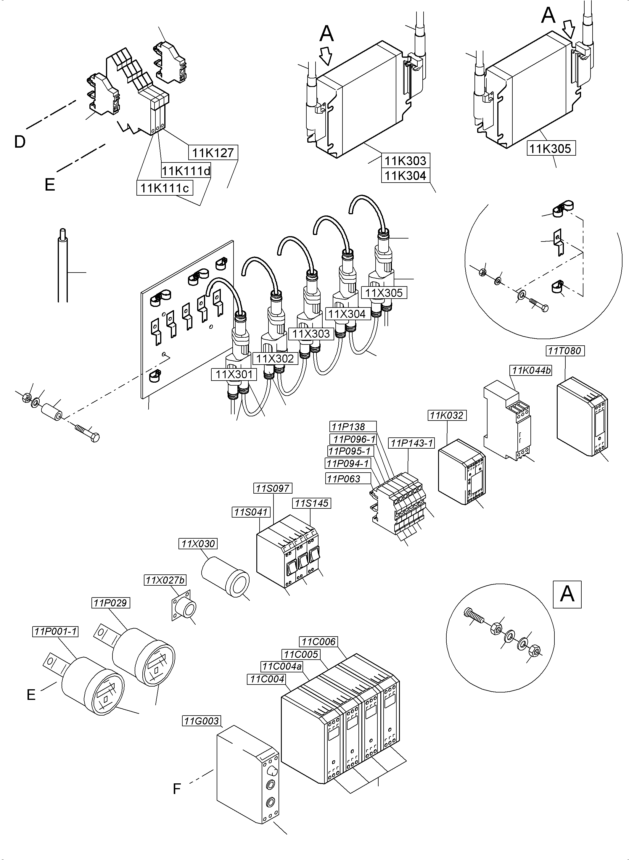Komatsu parts book diagram for PC4000-6 S/N 58137: SWITCH FRAMING X2 LOCATION 11