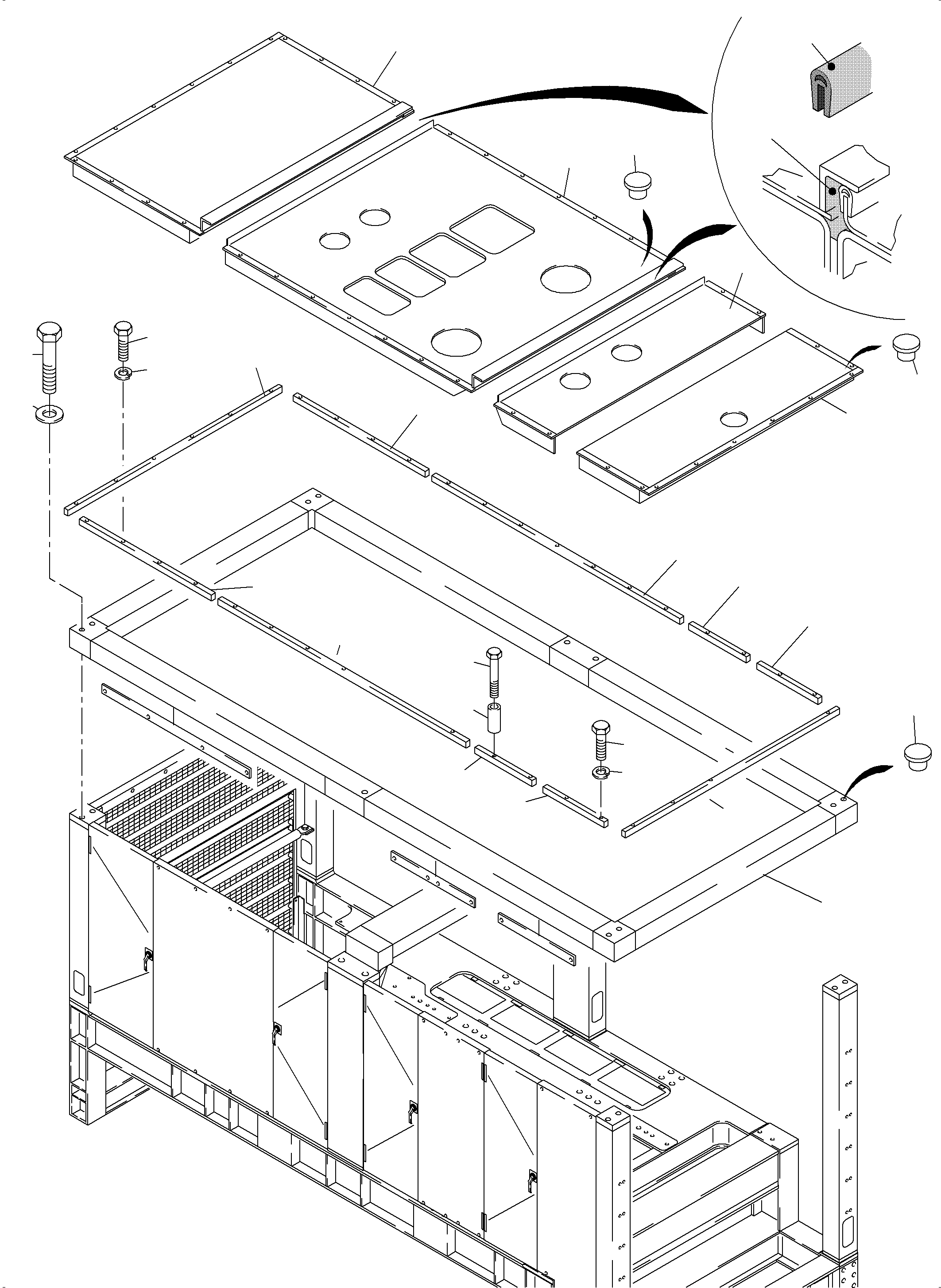 Komatsu parts book diagram for PC4000-6 S/N 58137: COVERING, ENGINE HOUSING