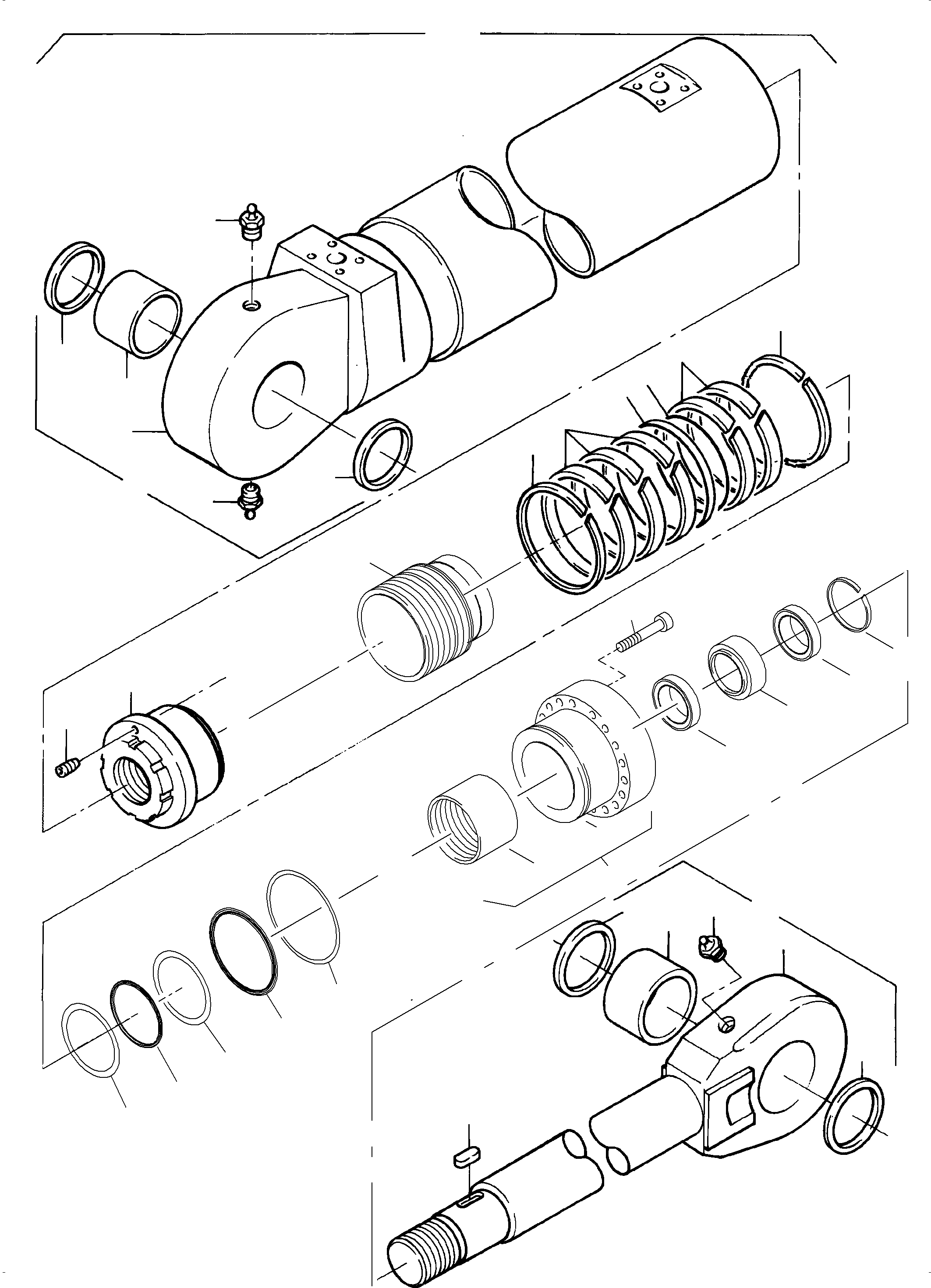 Komatsu parts book diagram for PC4000-6 S/N 58137: HYDRAULIC CYLINDER
