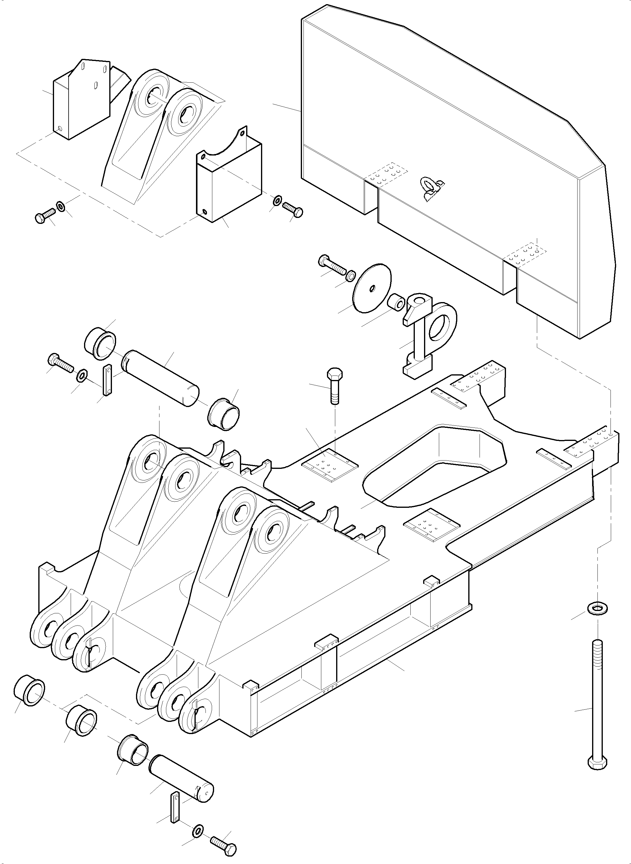 Komatsu parts book diagram for PC4000-6 S/N 58141: PIN, BOOM - COUNTERWEIGHT