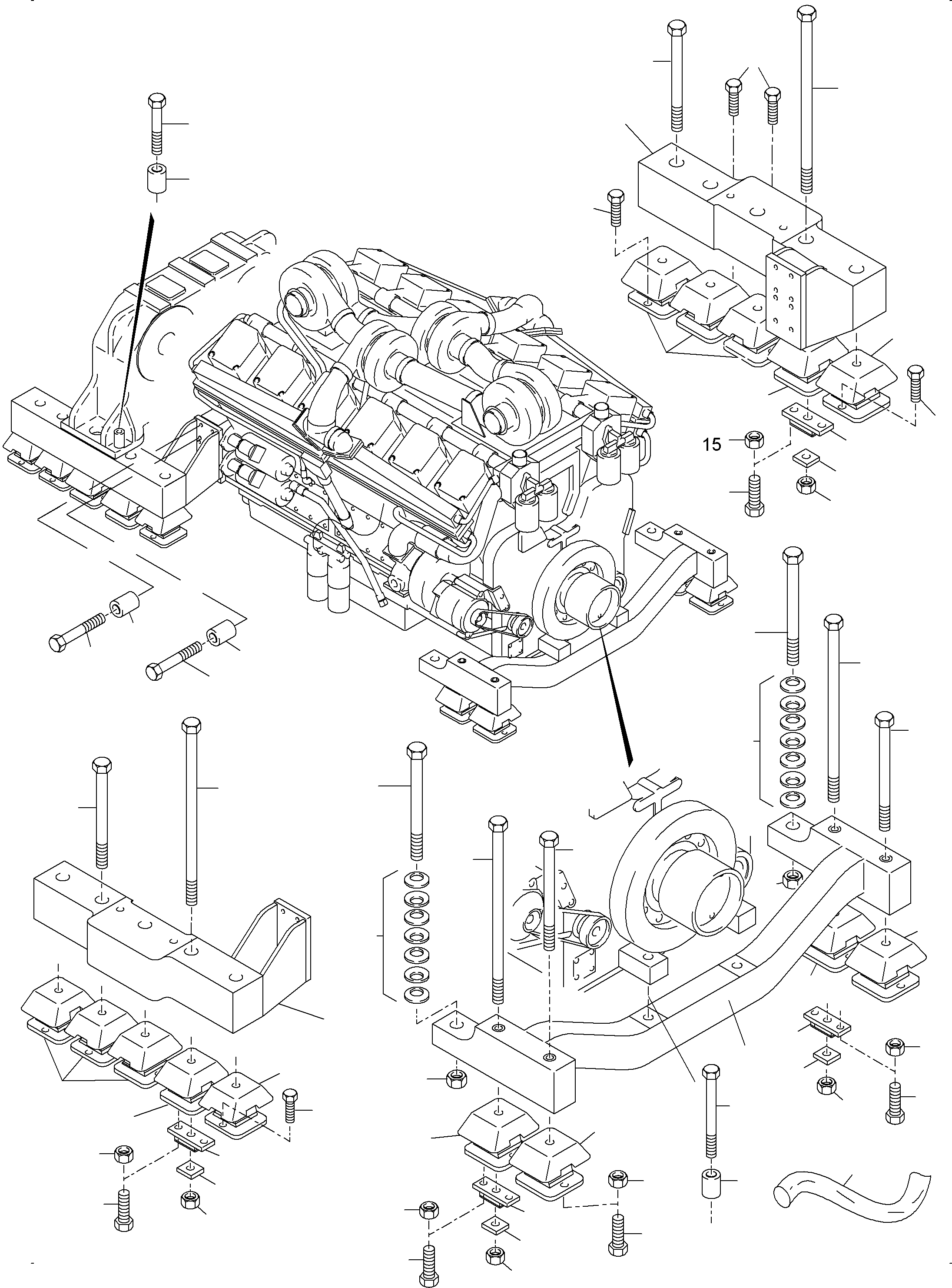 Komatsu parts book diagram for PC4000-6 S/N 58141: DRIVE ASSEMBLY, MOUNTING