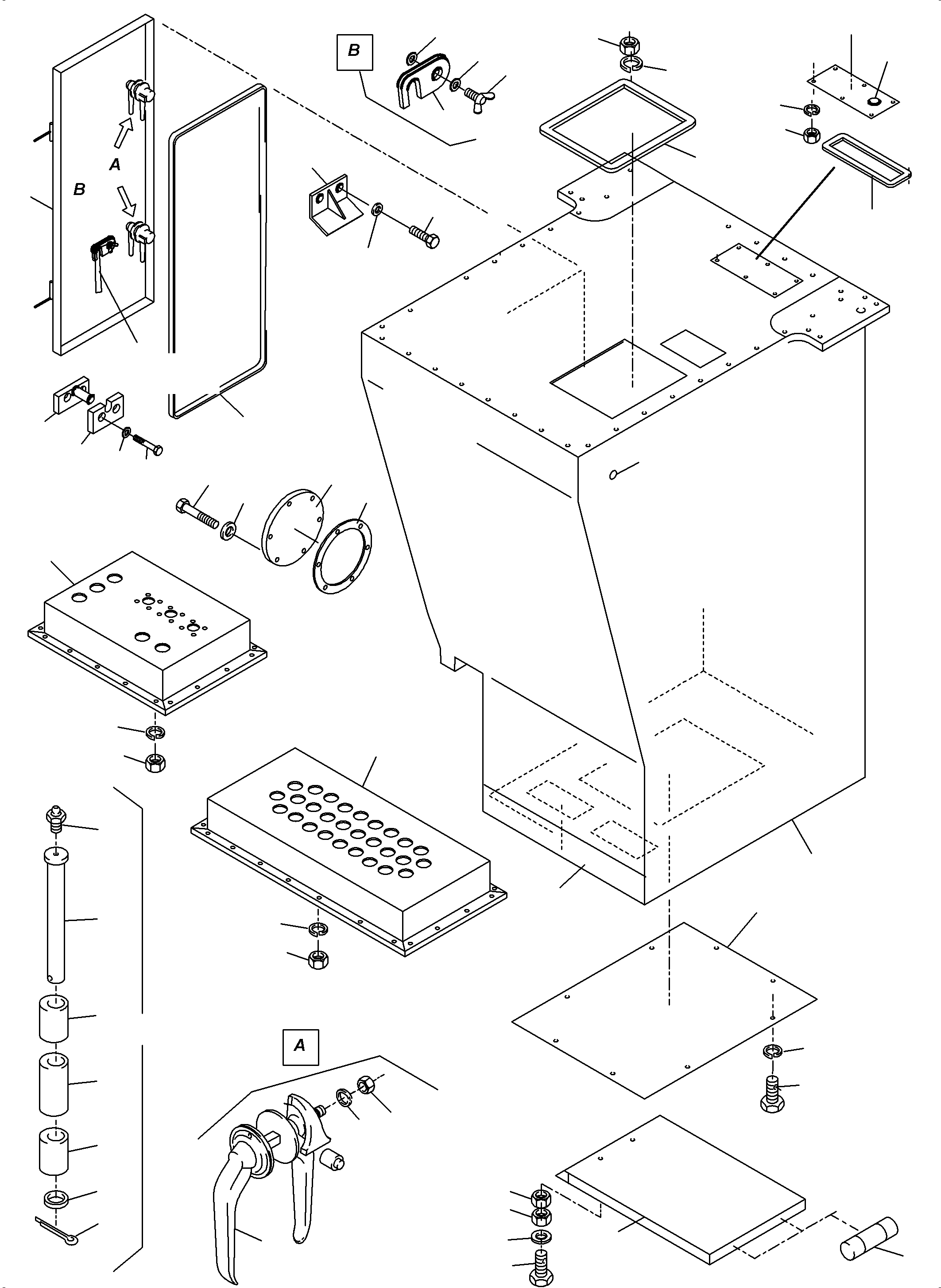 Komatsu parts book diagram for PC4000-6 S/N 58141: CAB SUPPORT ARR. X2-BOX