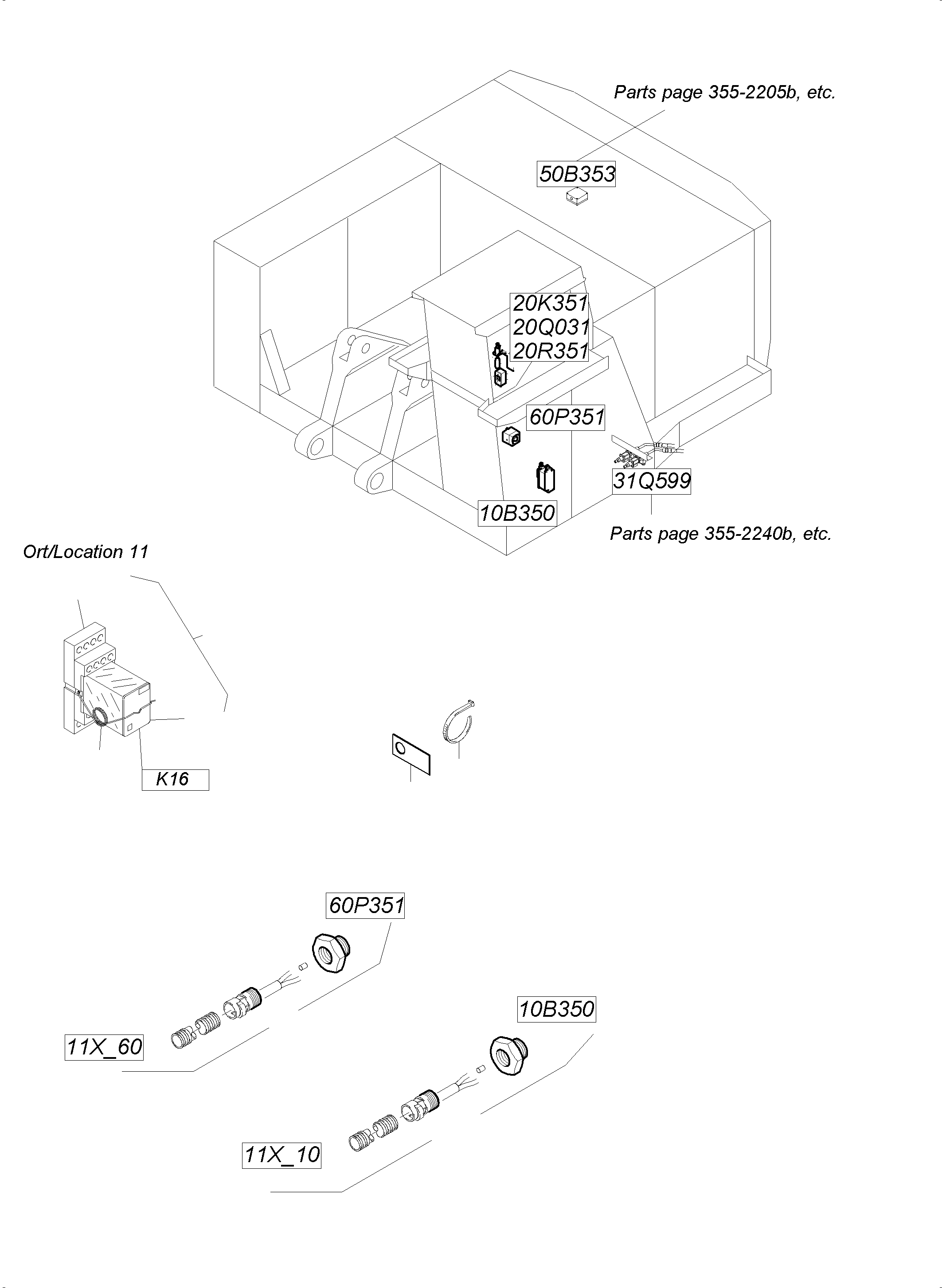Komatsu parts book diagram for PC4000-6 S/N 58141: ELECTRIC PARTS - FUEL LOCK-UP VALVE X2-BOX