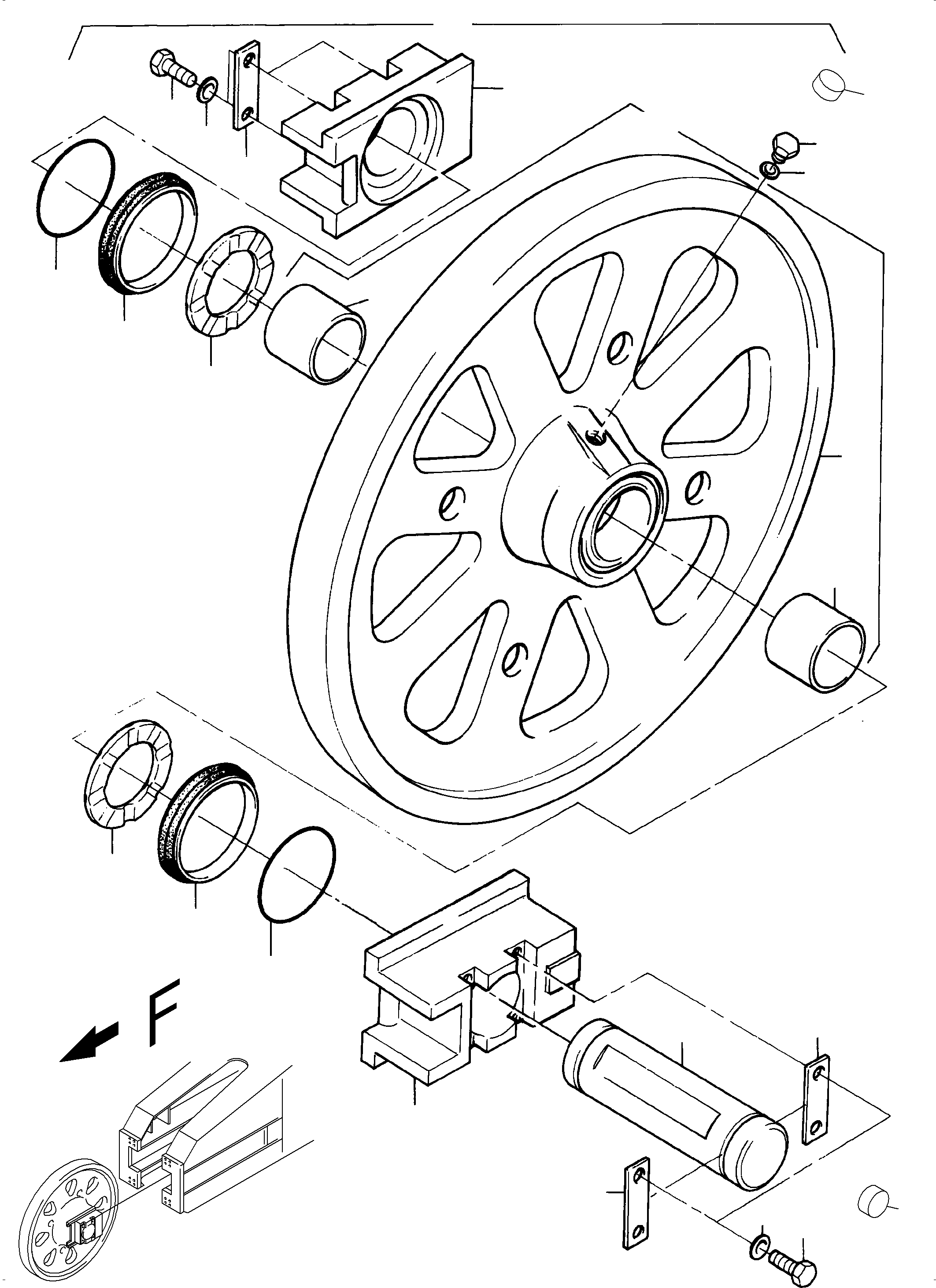 Komatsu parts book diagram for PC4000-6 S/N 58141: IDLER ASSY.