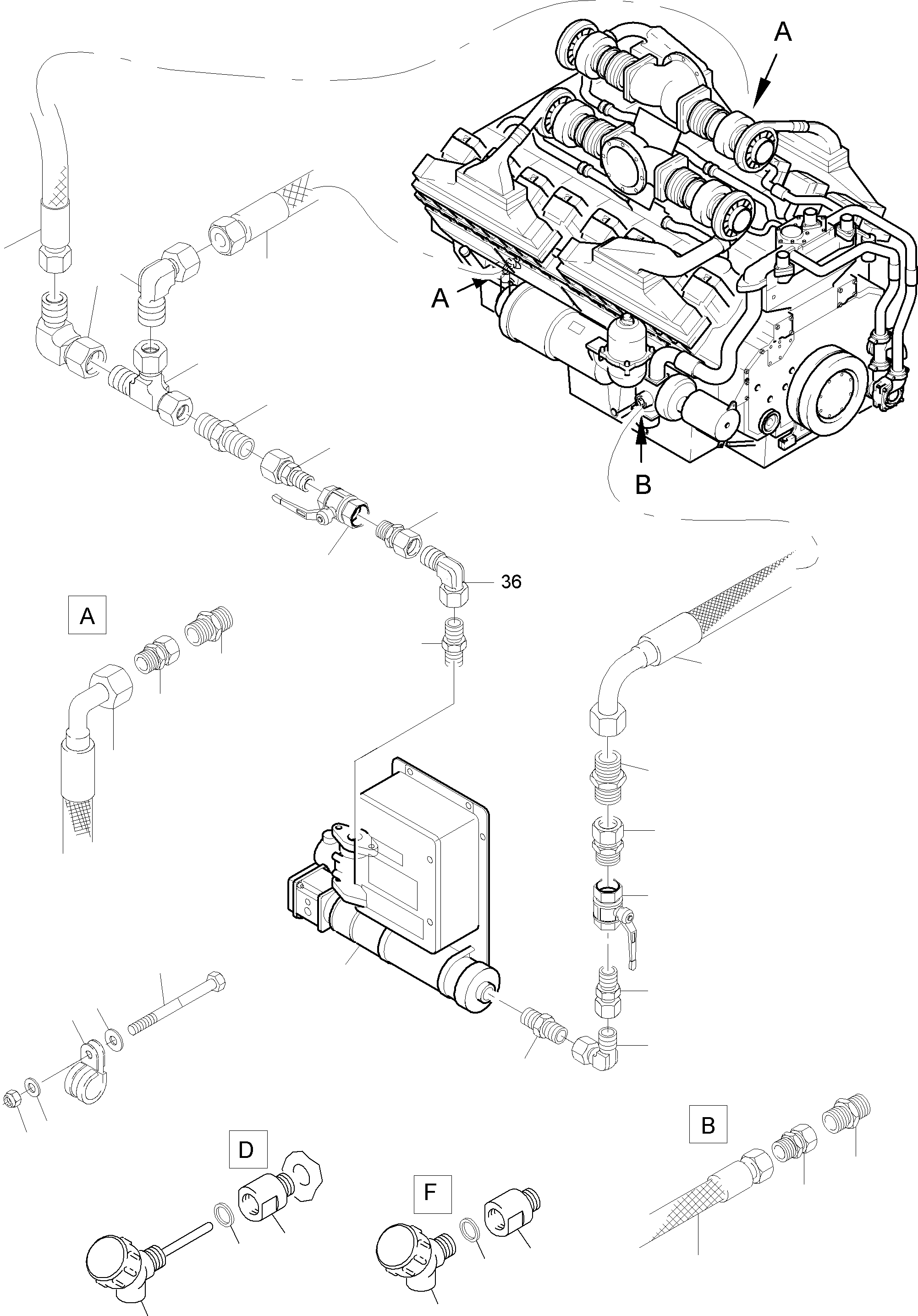 Komatsu parts book diagram for PC4000-6 S/N 58141: TEMPERATURE CONDITIONING - WATER AND HYDAULIC OIL