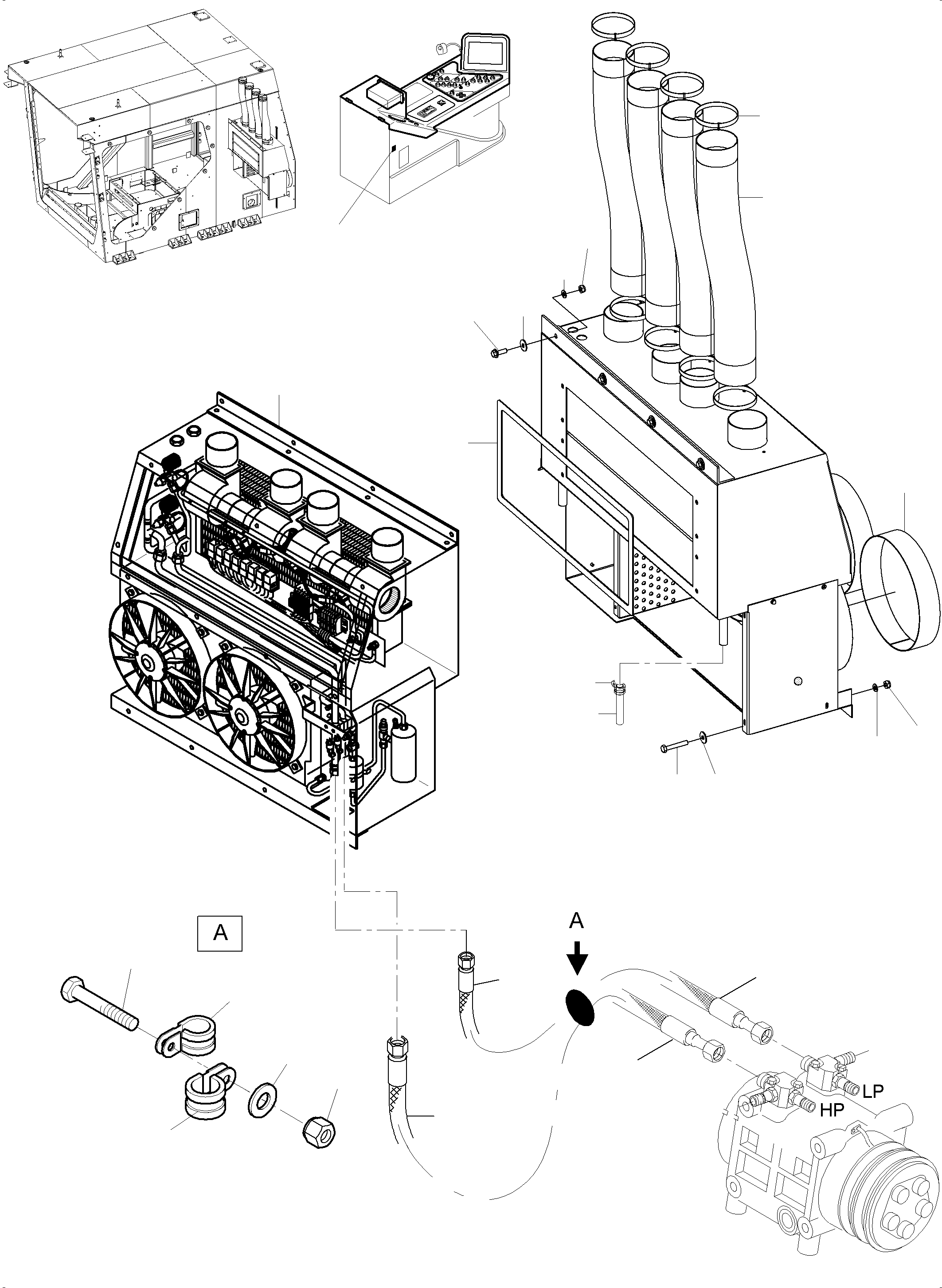 Komatsu parts book diagram for PC4000-6 S/N 58141: AIR CONDITION ARR.