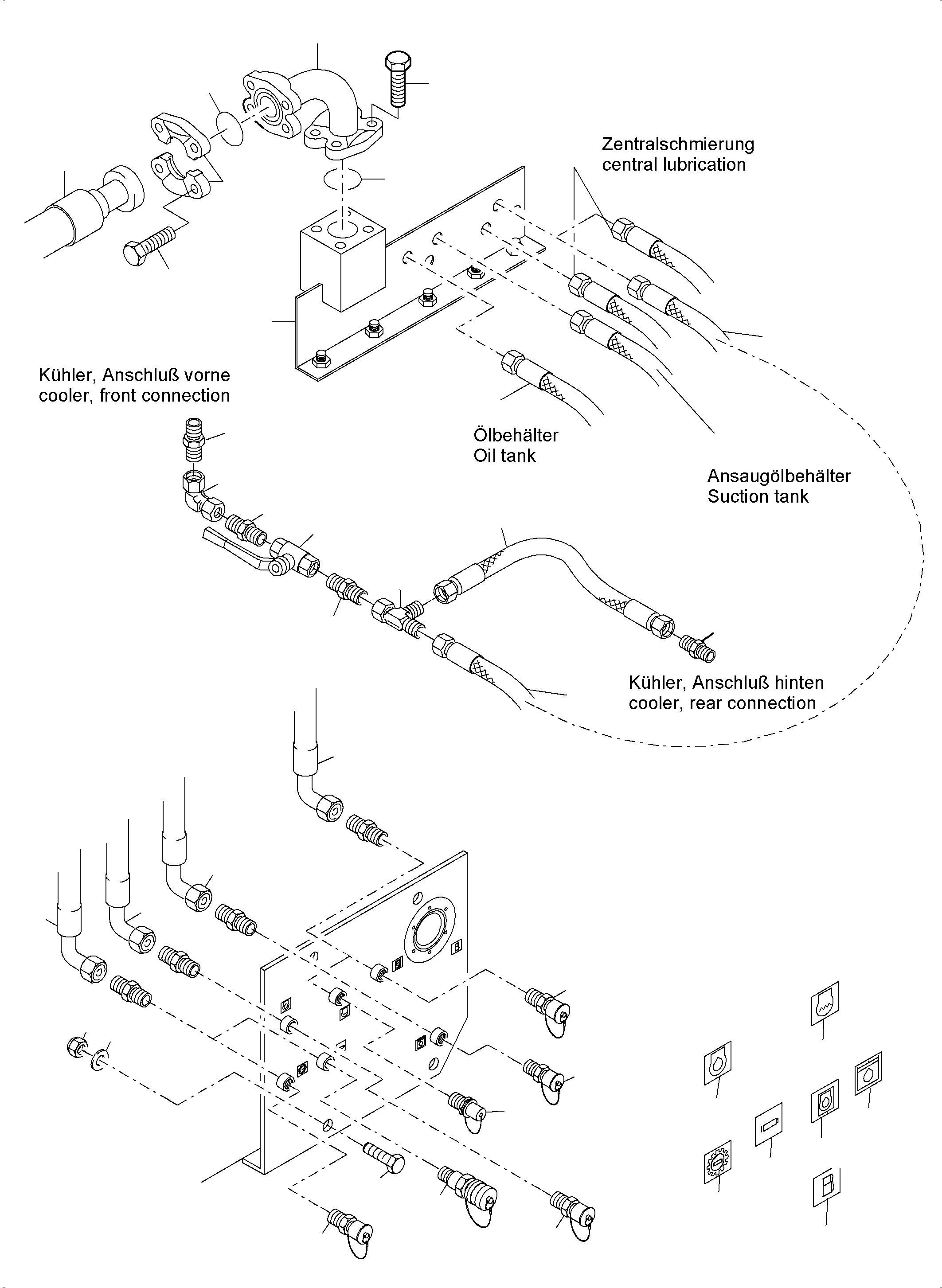 Komatsu parts book diagram for PC4000-6 S/N 58141: REFUELING EQUIPMENT FUEL LINE WIGGINS