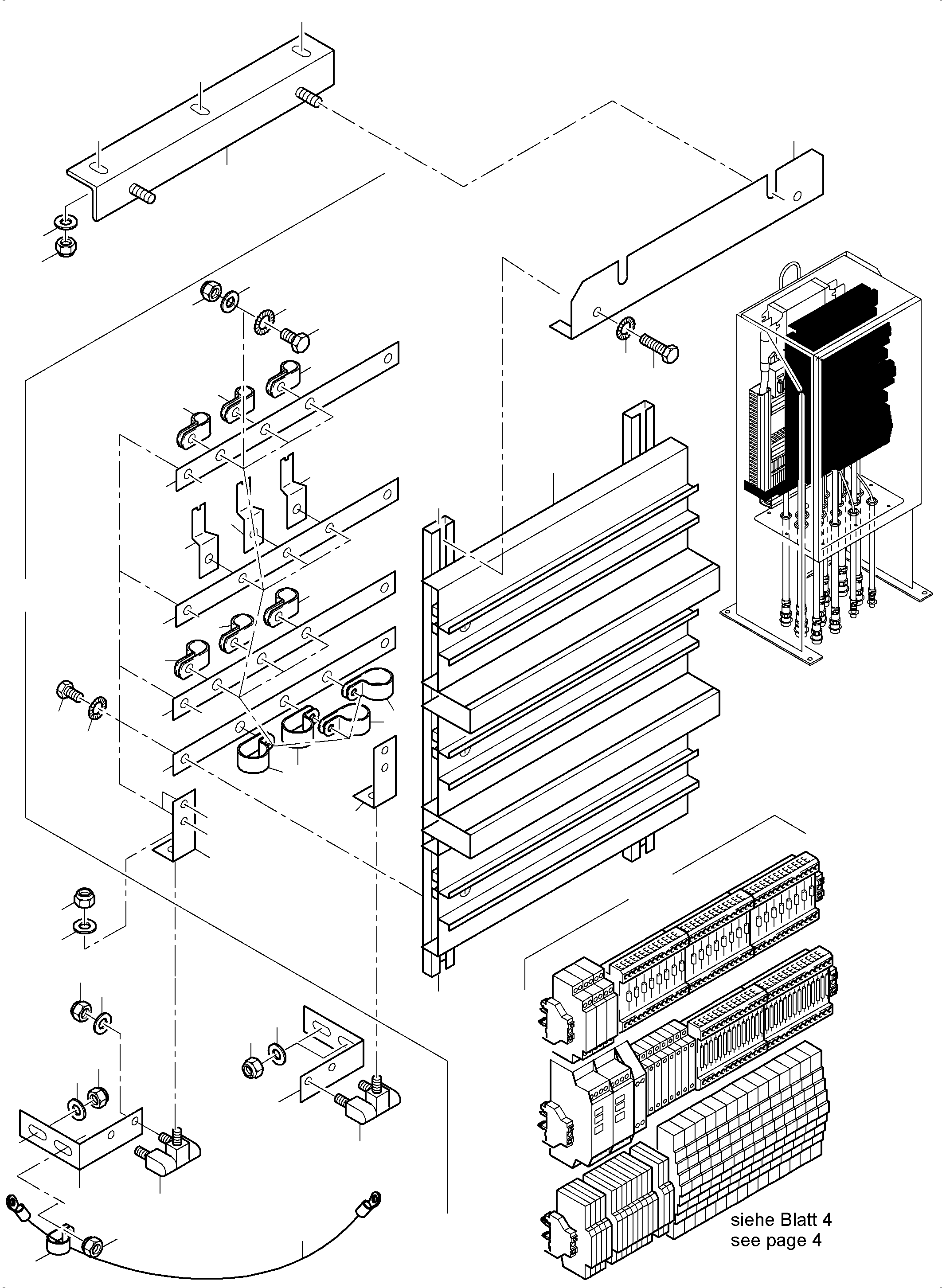 Komatsu parts book diagram for PC4000-6 S/N 58141: SWITCH CABINET ORT 51