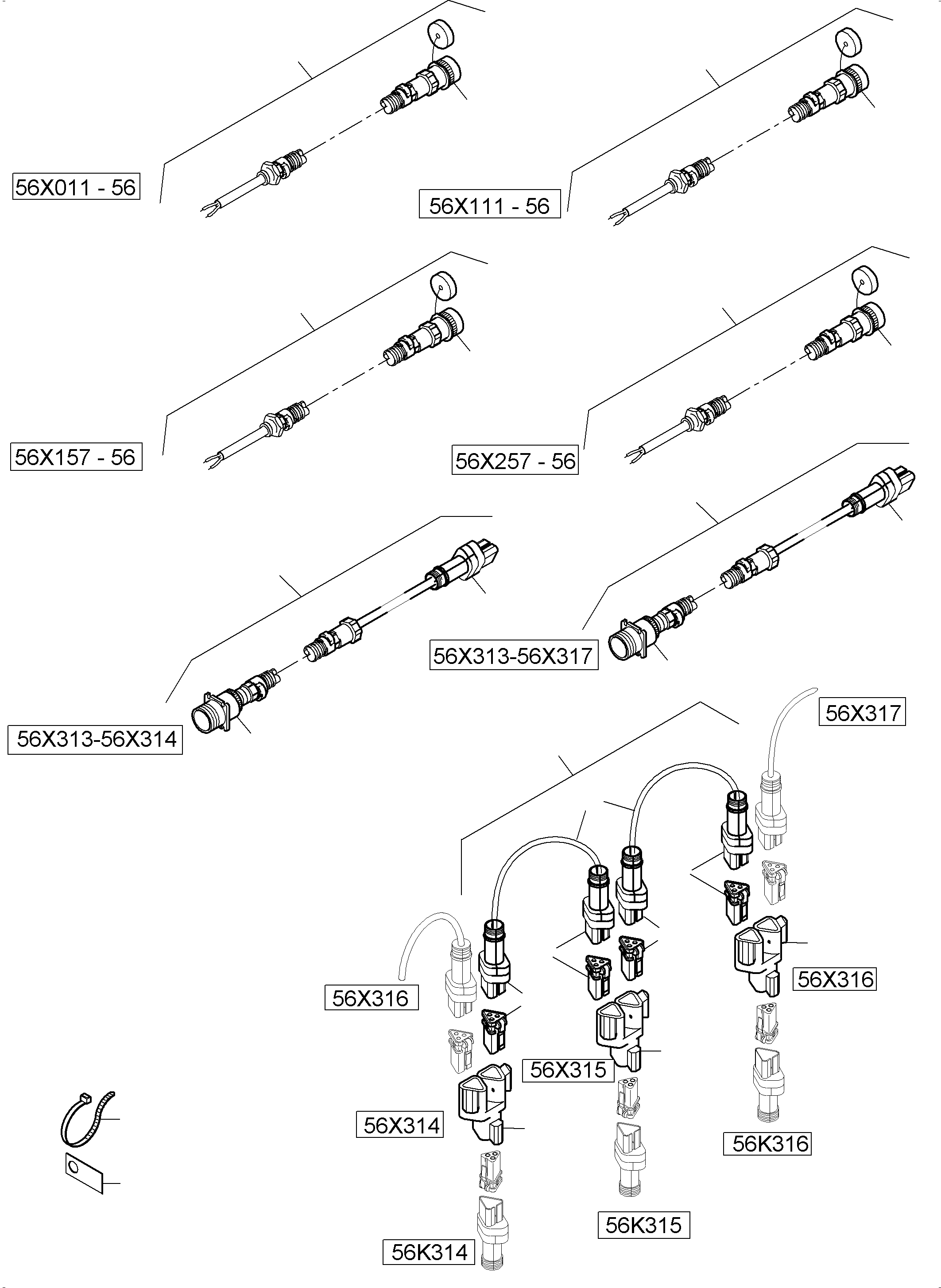 Komatsu parts book diagram for PC4000-6 S/N 58141: SWITCH CABINET ORT 56