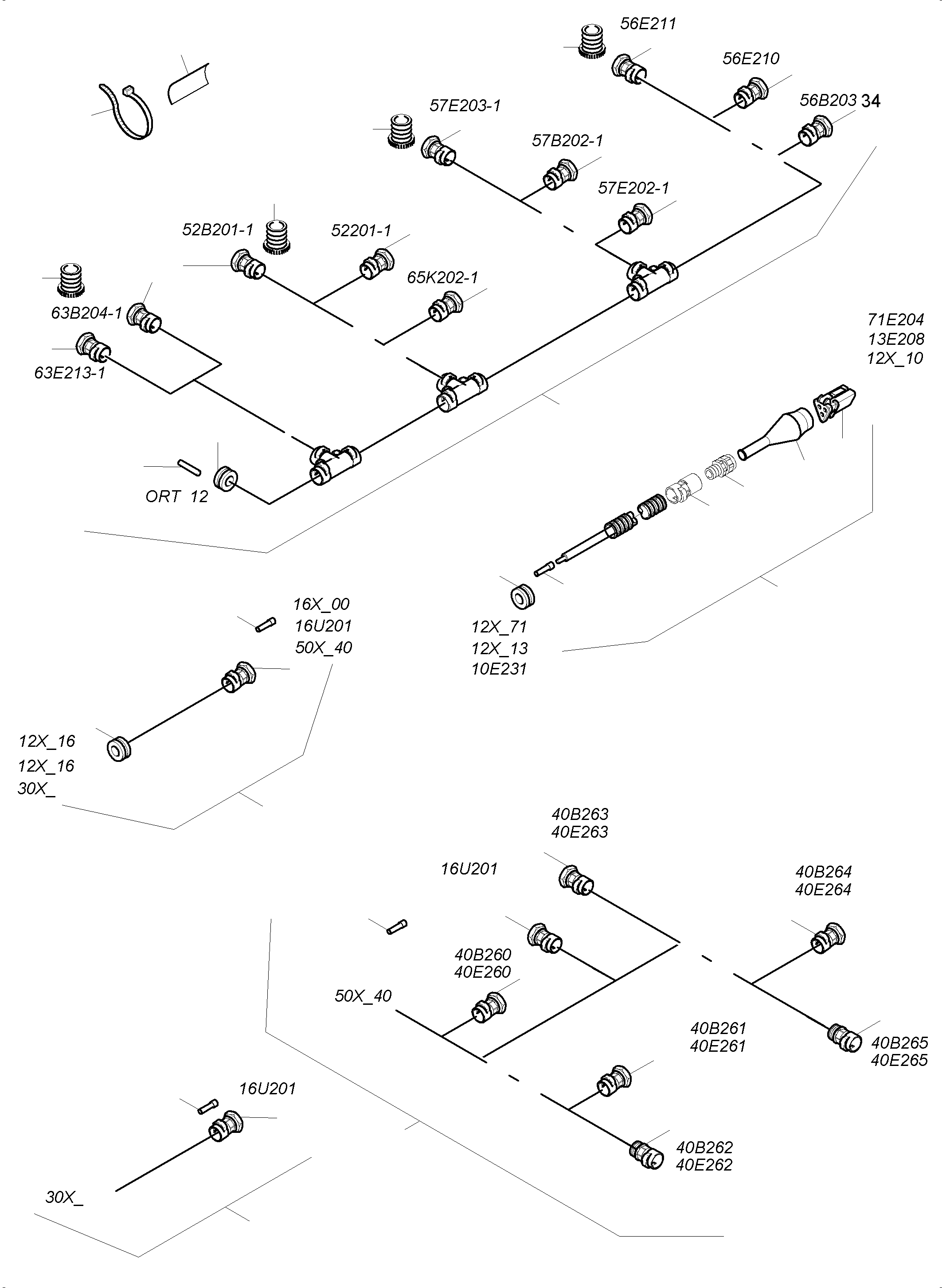 Komatsu parts book diagram for PC4000-6 S/N 58141: CABLES-TEMPERATURE CONDITIONING