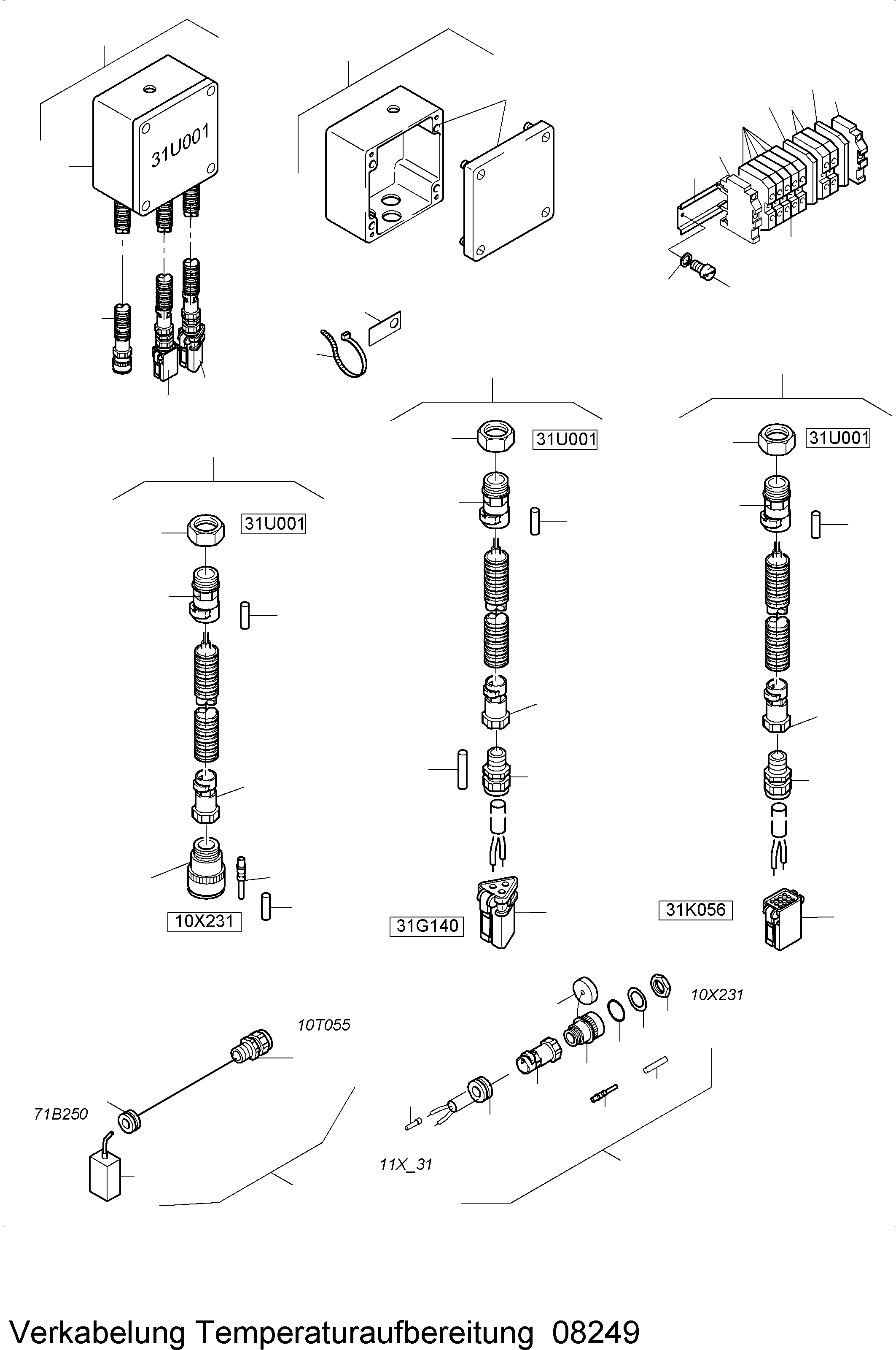 Komatsu parts book diagram for PC4000-6 S/N 58141: CABLES-TEMPERATURE CONDITIONING