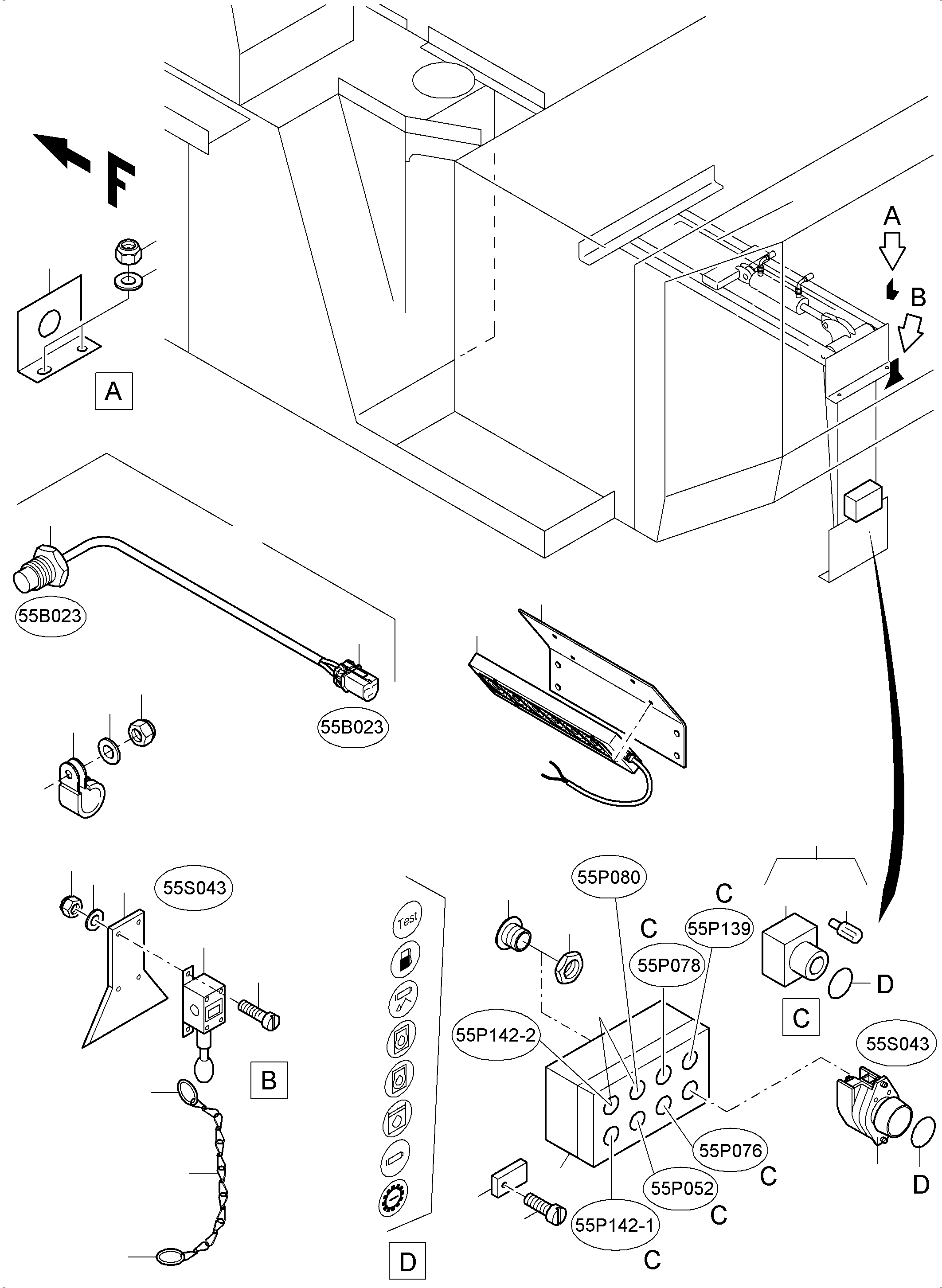 Komatsu parts book diagram for PC4000-6 S/N 58141: ELECTRIC PARTS - REFUELING X2-BOX