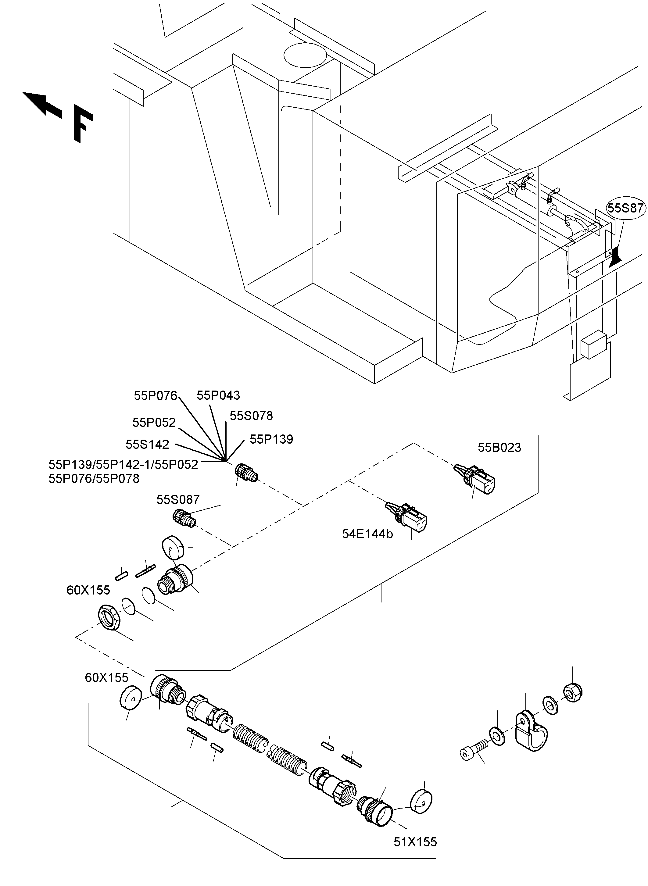 Komatsu parts book diagram for PC4000-6 S/N 58141: ELECTRIC PARTS - REFUELING X2-BOX