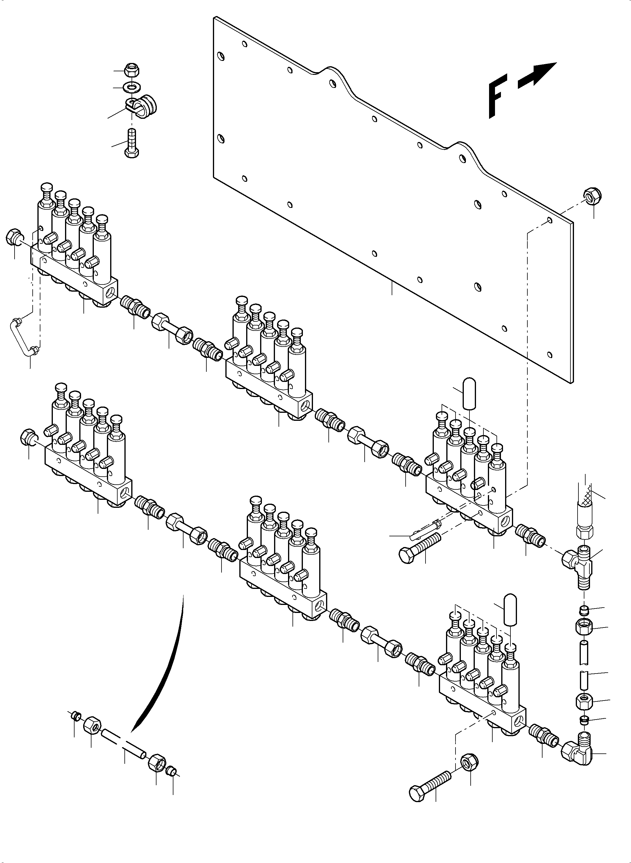 Komatsu parts book diagram for PC4000-6 S/N 58141: LUBE DISTRIBUTOR SLEW RING