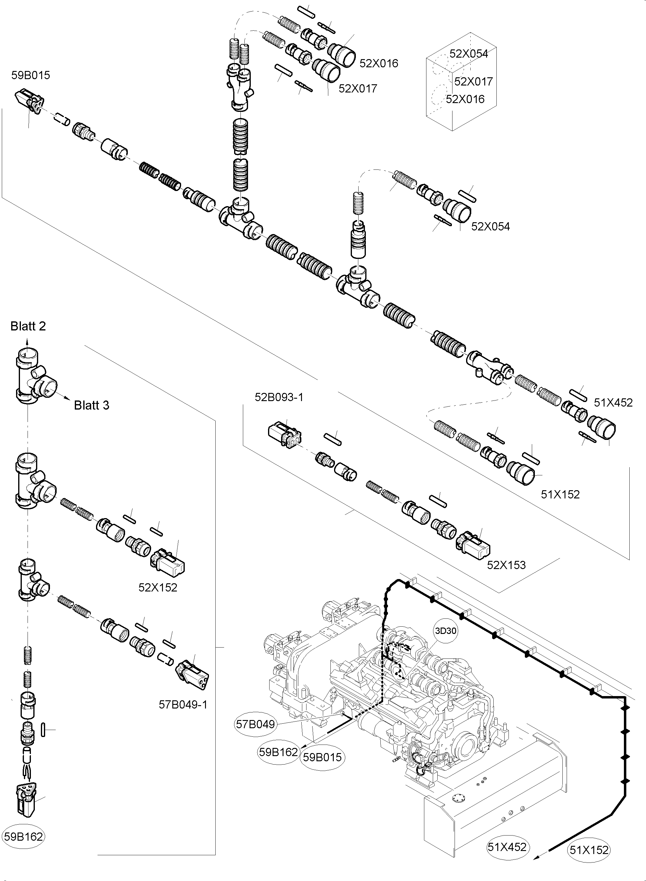 Komatsu parts book diagram for PC4000-6 S/N 58141: CABLES - ENGINE AND TRANSMITTER