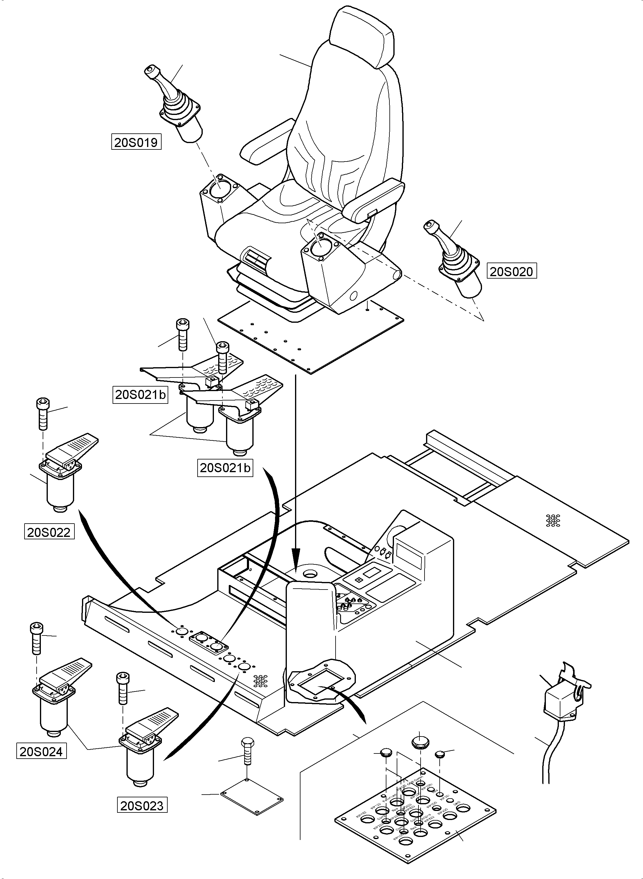 Komatsu parts book diagram for PC4000-6 S/N 58141: OPERATOR'S STAND