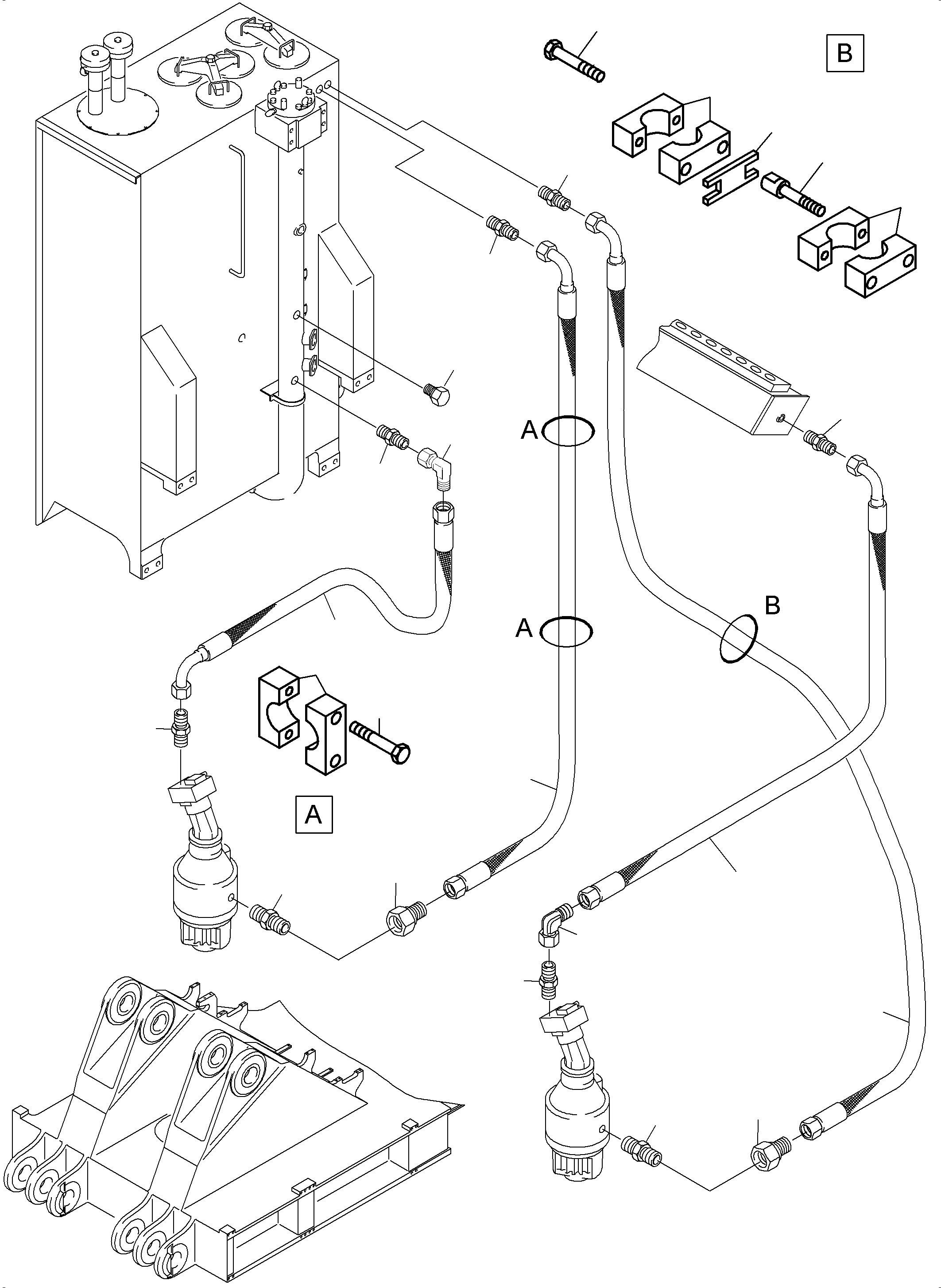 Komatsu parts book diagram for PC4000-6 S/N 58141: LINES SLEW GEAR