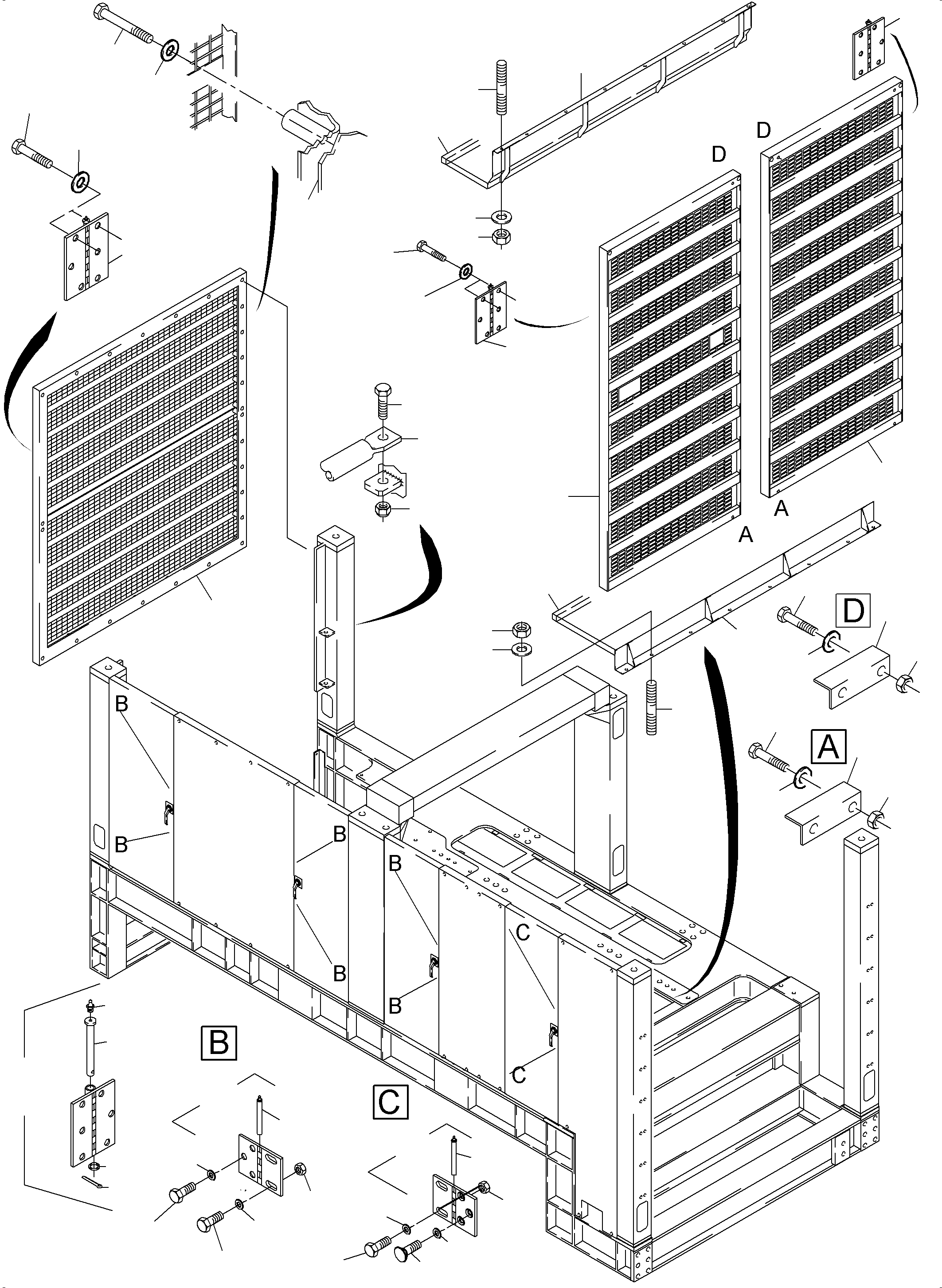Komatsu parts book diagram for PC4000-6 S/N 58141: COVERING, ENGINE HOUSING
