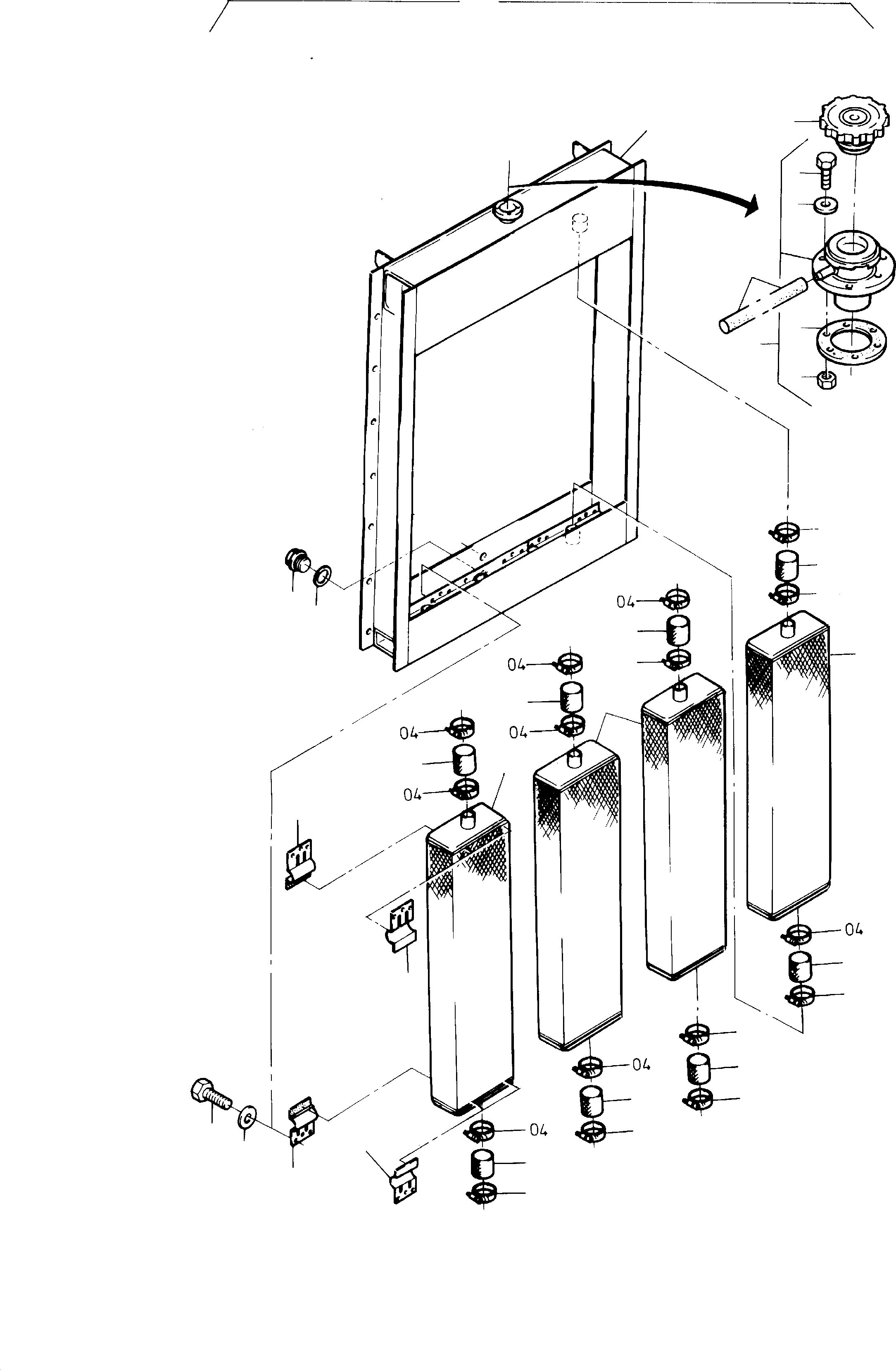 Excavators Mining Komatsu / H285S S/N 78117(G78117) / Radiator(090-6941a : 090-6941a)