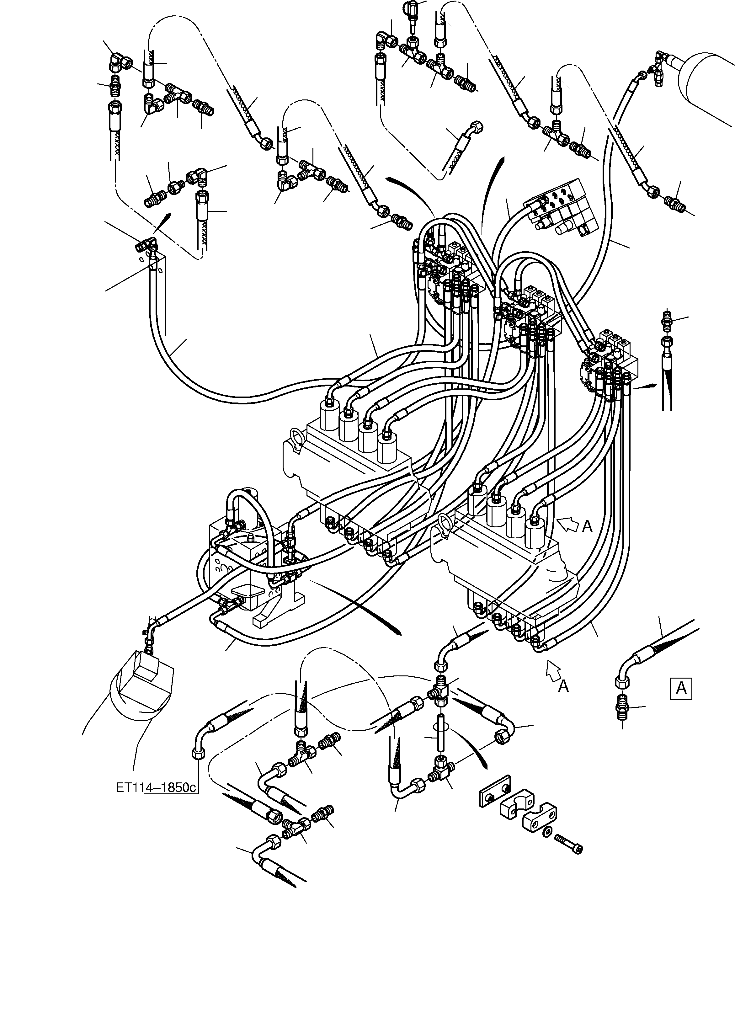 Excavators Mining Komatsu / H285S-E S/N 78128(G78128) / Piping - Control Plate Assy.(114-1843 : 114-1843)