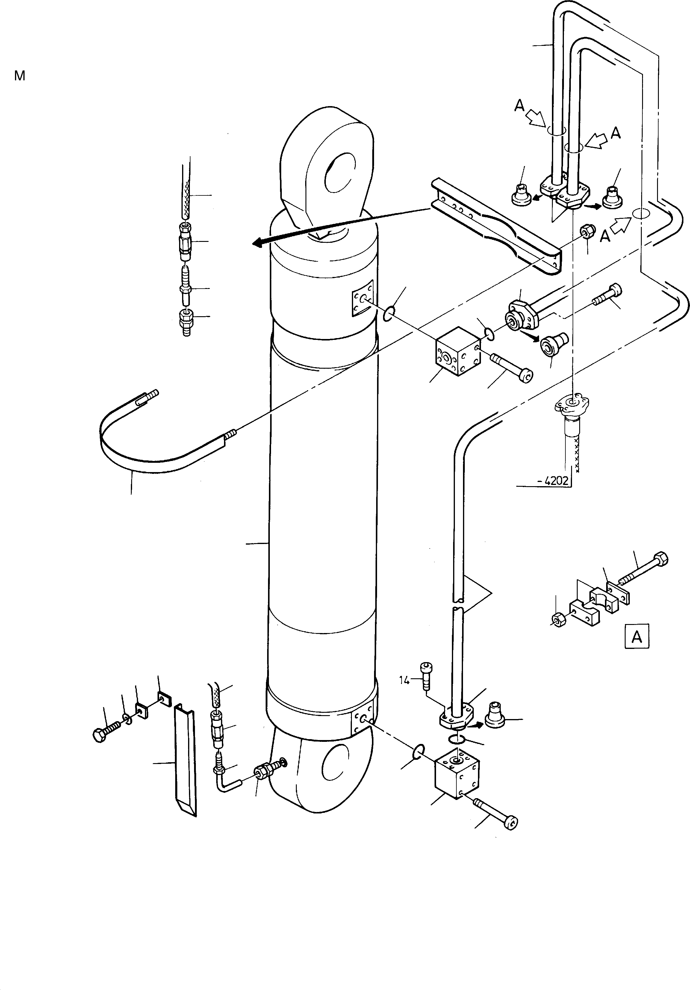 Excavators Mining Komatsu / H285S-E S/N 78128(G78128) / Bullclam Bucket Cylinder with Piping, l.h.(314-4252b : 314-4252b)