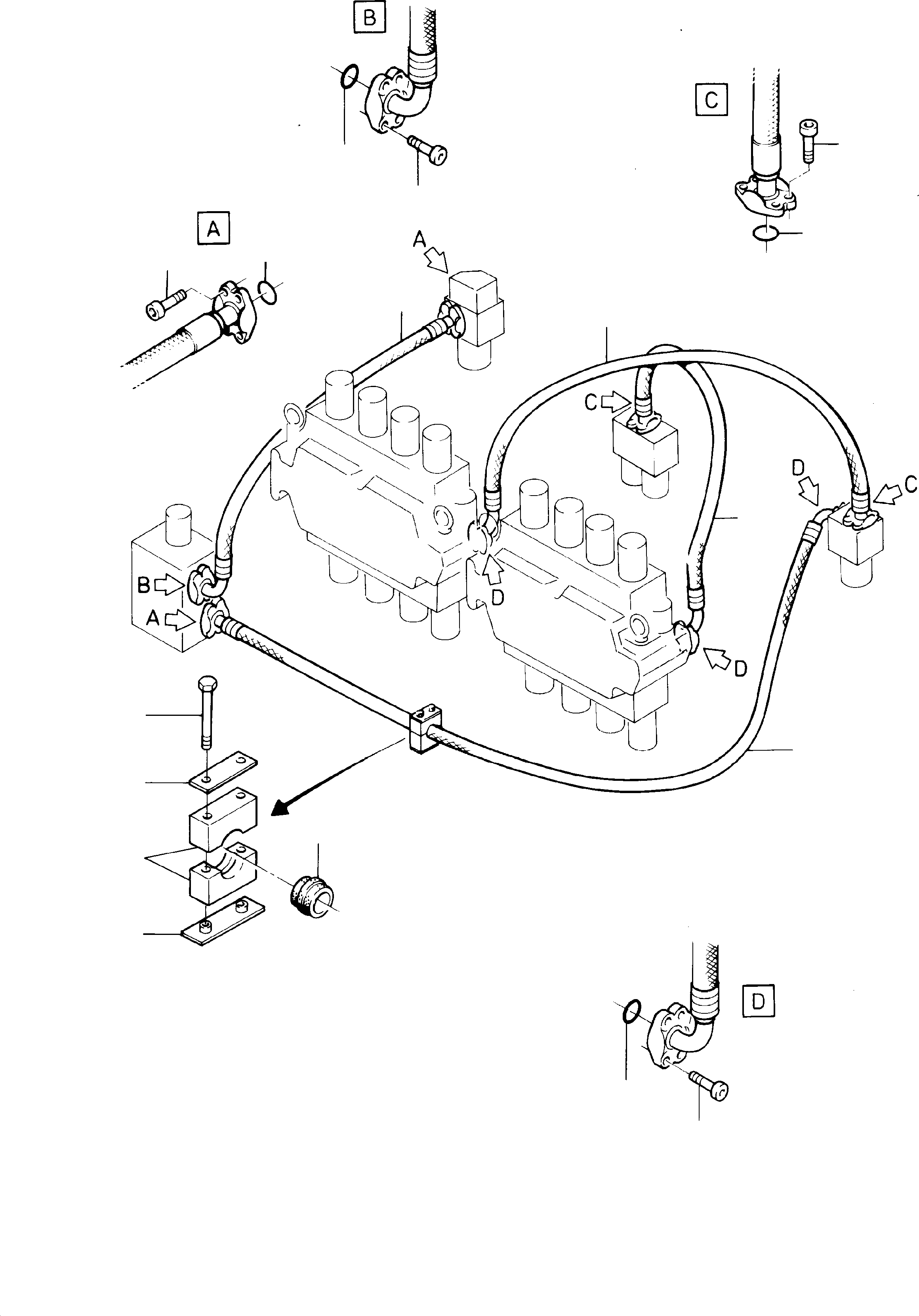 Excavators Mining Komatsu / H285-S S/N 78132(G78132) / Hoses Assy., H.P. Filter - Control Blocks(114-1838b : 114-1838b)