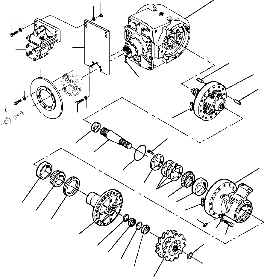Graders Komatsu / GD530A/AW-2A/2B/2C w/S6D102 S/N 202002-UP(GD530A2) / FINAL DRIVE - WITH PLANETARY S/N 202454 & UP(07-060 : 07HHG580.002)