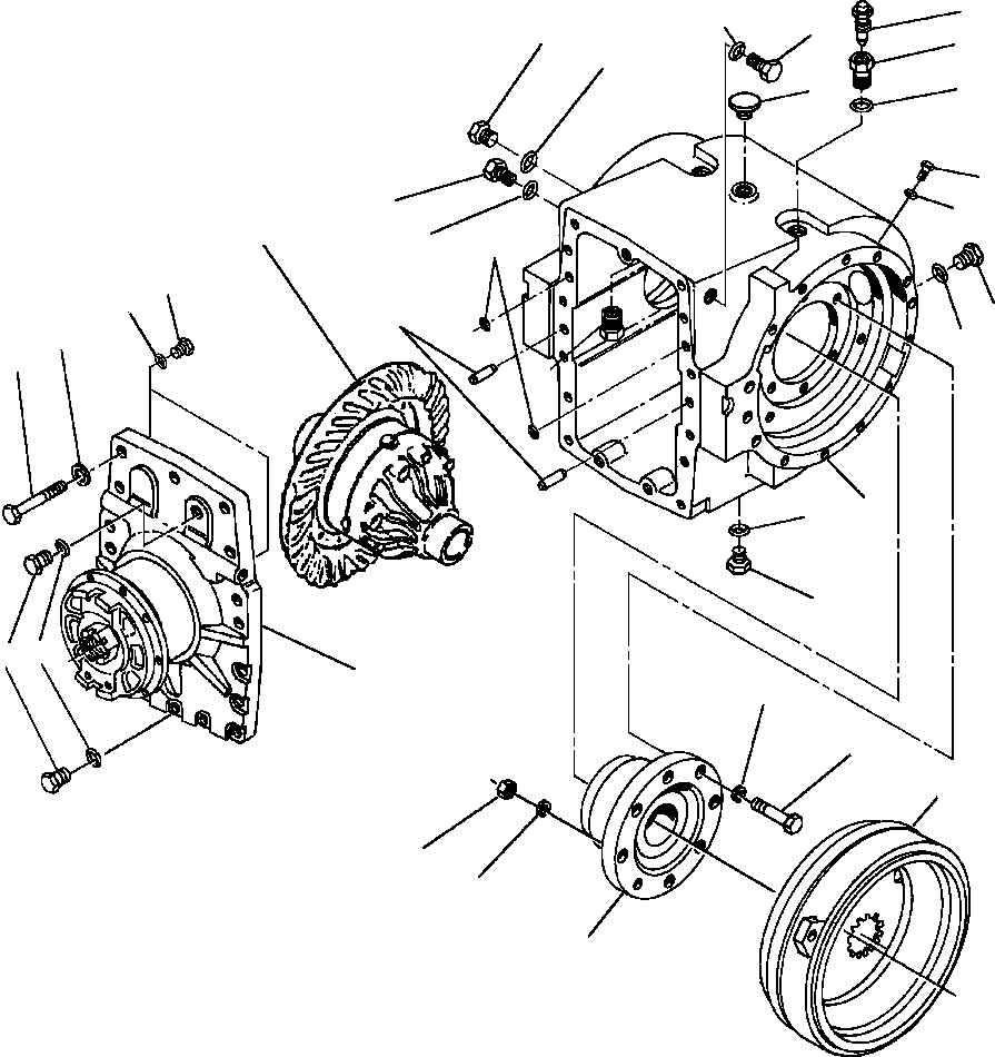 Graders Komatsu / GD530A/AW-2A/2B/2C w/S6D102 S/N 202002-UP(GD530A2) / NoSPIN DIFFERENTIAL CASE ASSEMBLY(07-066 : 07HHG381.002)