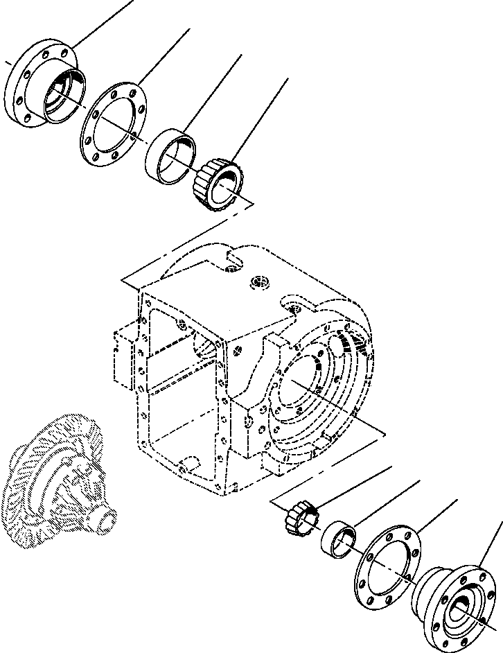 Graders Komatsu / GD530A/AW-2A/2B/2C w/S6D102 S/N 202002-UP(GD530A2) / NoSPIN DIFFERENTIAL BEARING QUILLS(07-072 : 07HHG8II.008)