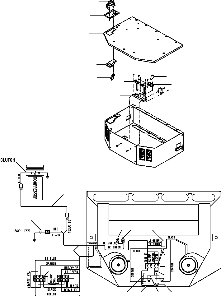 Graders Komatsu / GD530A/AW-2A/2B/2C w/S6D102 S/N 202002-UP(GD530A2) / AIR CONTIDTIONER/HEATER ELECTRICAL WIRING S/N 202002 THRU 202762(08-010 : 08ADG580.001)