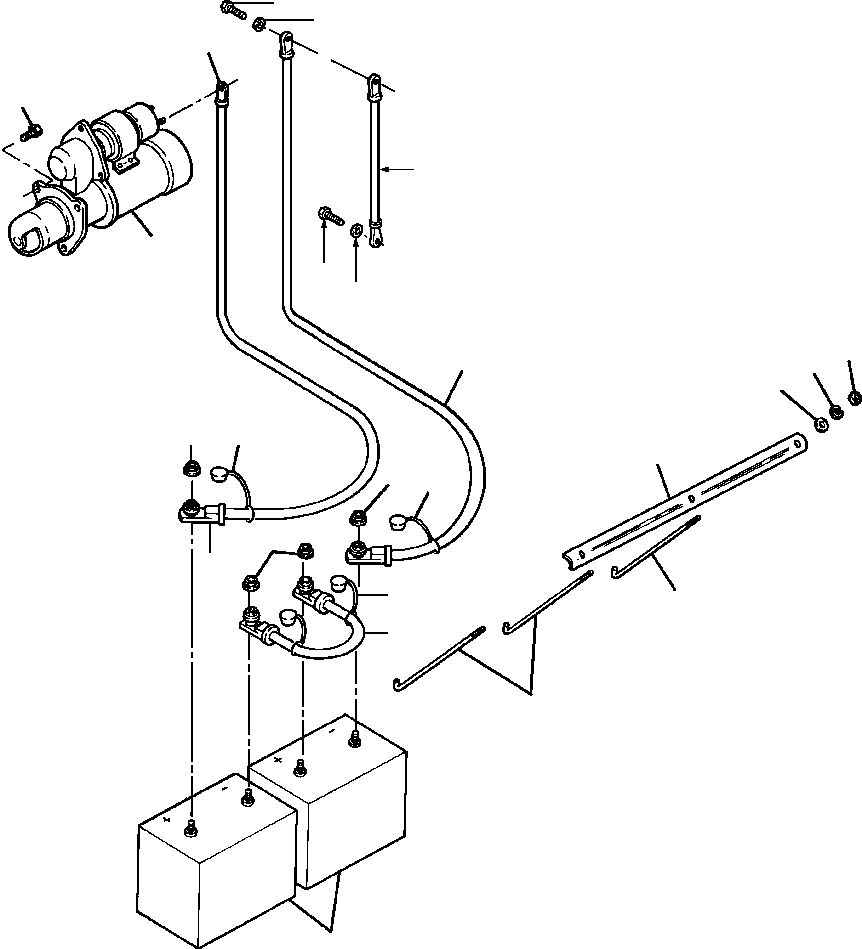 Graders Komatsu / GD530A/AW-2A/2B/2C w/S6D102 S/N 202002-UP(GD530A2) / BATTERY & CONNECTIONS(08-018 : 08AHG532.001)