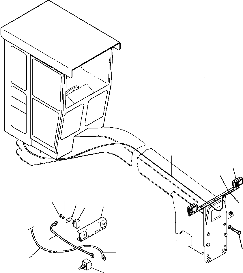 Graders Komatsu / GD530A/AW-2A/2B/2C w/S6D102 S/N 202002-UP(GD530A2) / FRONT BAR HEAD LIGHT INSTALLATION HALOGEN LAMPS(08-038 : 08BDG532.001)