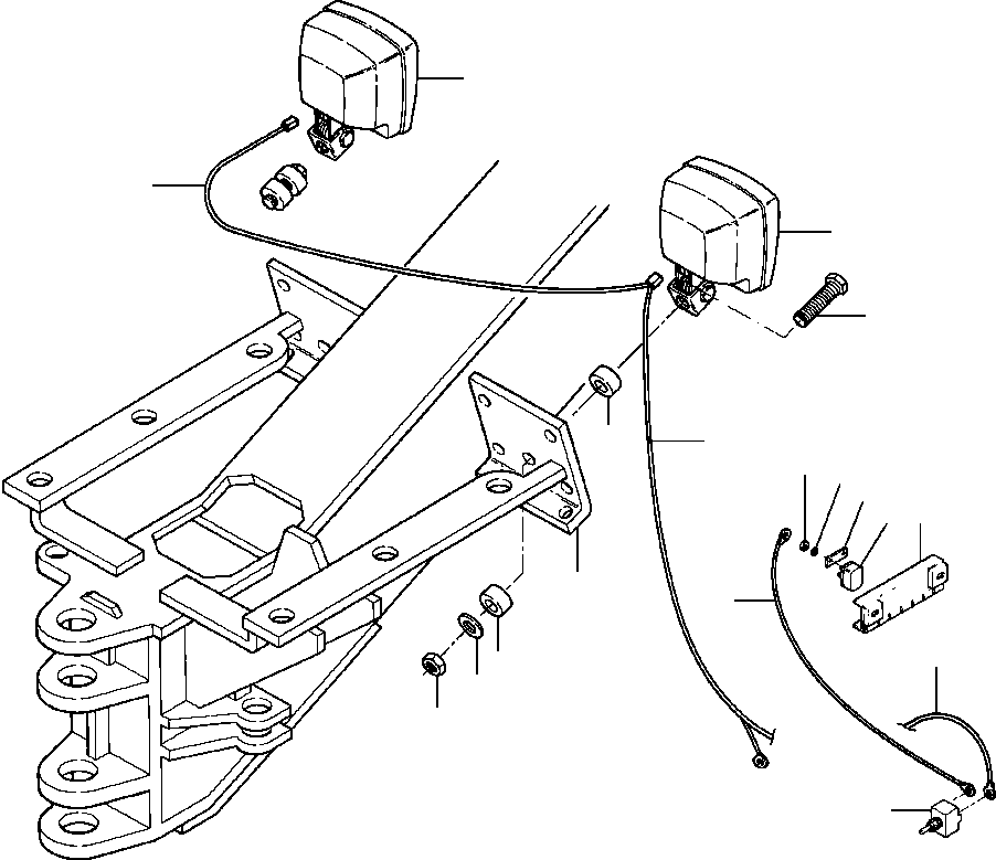 Graders Komatsu / GD530A/AW-2A/2B/2C w/S6D102 S/N 202002-UP(GD530A2) / BLADE FLOOD LIGHT INSTALLATION HALOGEN LAMPS(08-042 : 08BDG531.002)