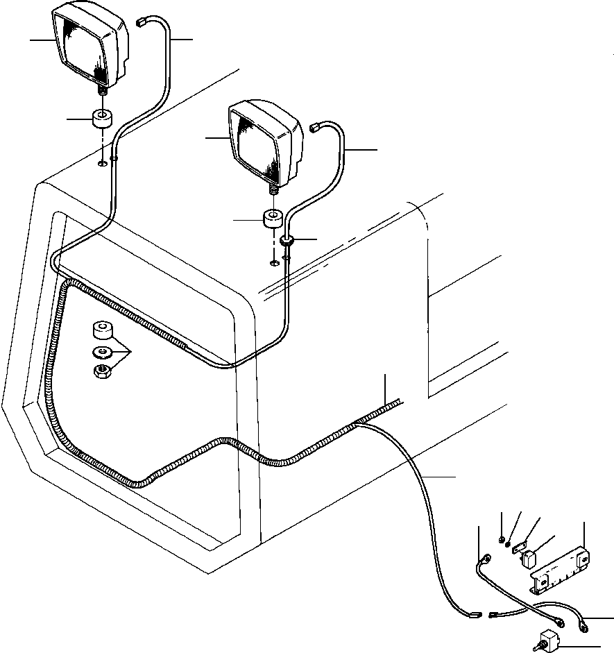 Graders Komatsu / GD530A/AW-2A/2B/2C w/S6D102 S/N 202002-UP(GD530A2) / REAR WORK LIGHT INSTALLATION(08-044 : 08BDG531.004)