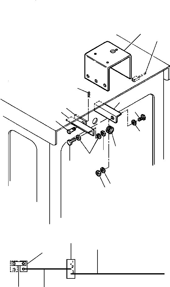Graders Komatsu / GD530A/AW-2A/2B/2C w/S6D102 S/N 202002-UP(GD530A2) / KNOCK DOWN BRACKET LIGHT MOUNT(08-050 : 08BDG532.005)