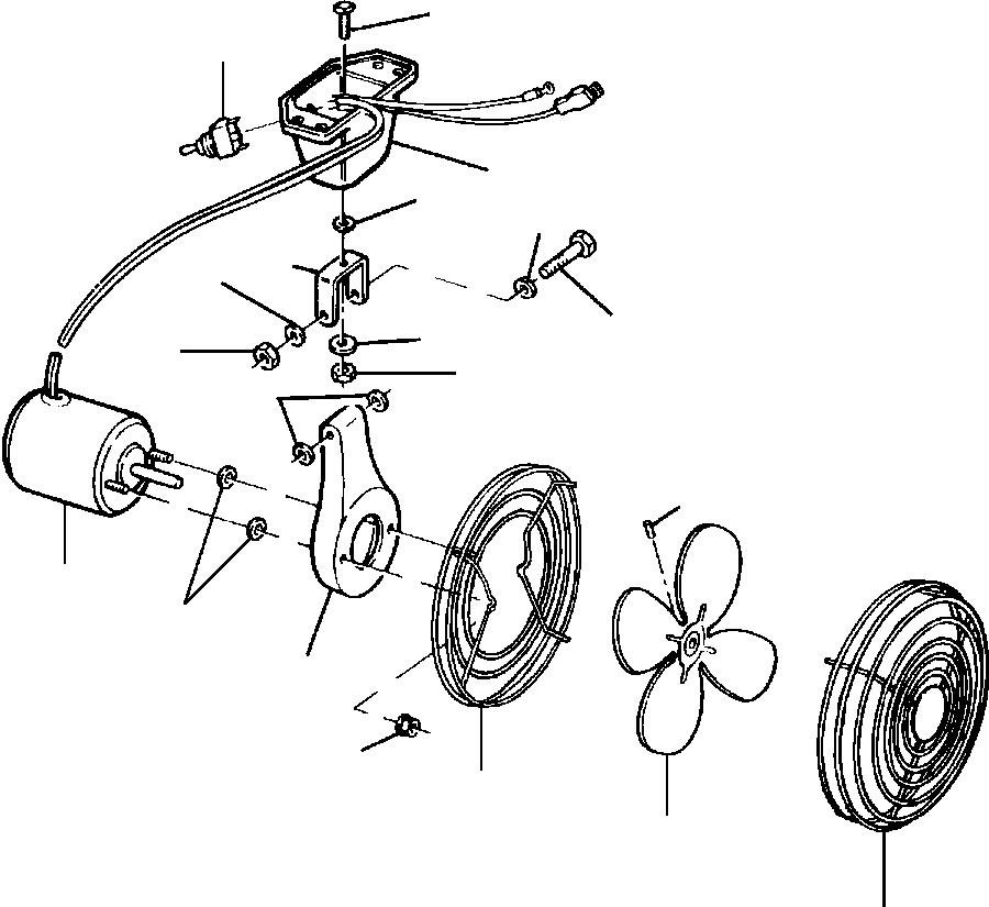 Graders Komatsu / GD530A/AW-2A/2B/2C w/S6D102 S/N 202002-UP(GD530A2) / DEFROSTER FAN FRONT & REAR - S/N 202970 AND UP(13-154 : 13FHG580.001)