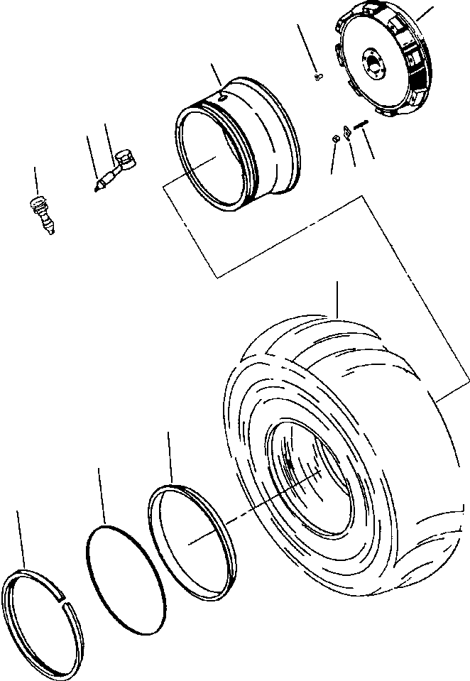 Graders Komatsu / GD530A/AW-2A/2B/2C w/S6D102 S/N 202002-UP(GD530A2) / WHEELS & RIMS(15-002 : 15ARG650.002)