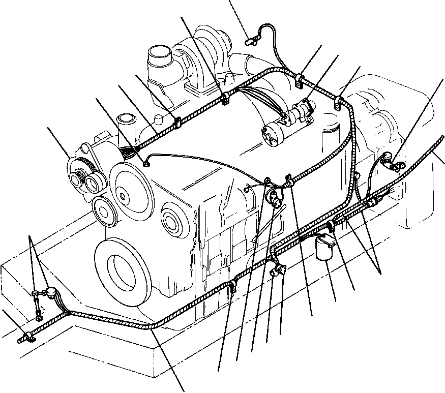 Graders Komatsu / GD530A/AW-2B/2C w/S6D102E S/N 203163-Up(GD530A2C) / ENGINE WIRING(08-002 : 08ADG382.001)