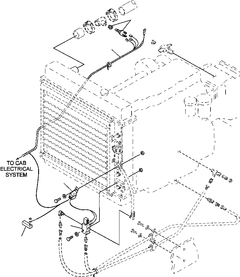 Graders Komatsu / GD530A/AW-2B/2C w/S6D102E S/N 203163-Up(GD530A2C) / RADIATOR SHUTTER WIRING(08-012 : 08ADG586.002)