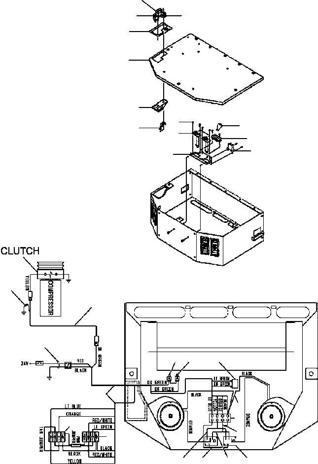 Graders Komatsu / GD530A/AW-2B/2C w/S6D102E S/N 203163-Up(GD530A2C) / AIR CONDITIONER/HEATER ELECTRICAL WIRING(08-014 : 08ADG581.001)