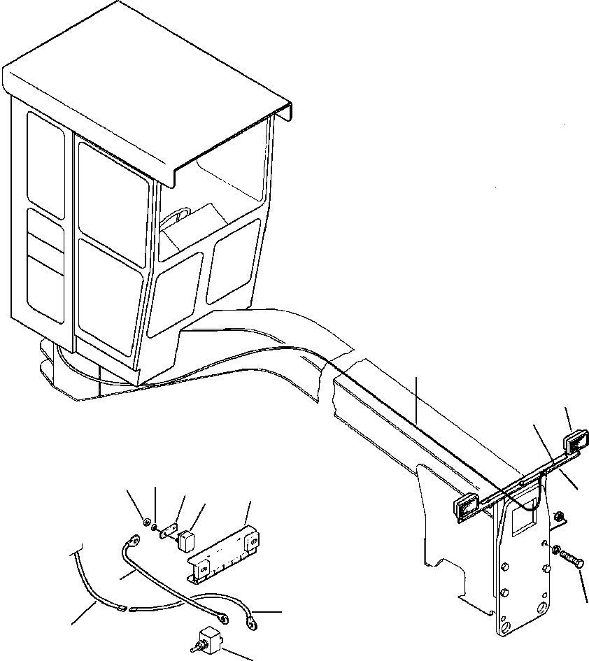 Graders Komatsu / GD530A/AW-2B/2C w/S6D102E S/N 203163-Up(GD530A2C) / FRONT BAR HEADLIGHT INSTALLATION HALOGEN LAMPS(08-048 : 08BDG532.001)